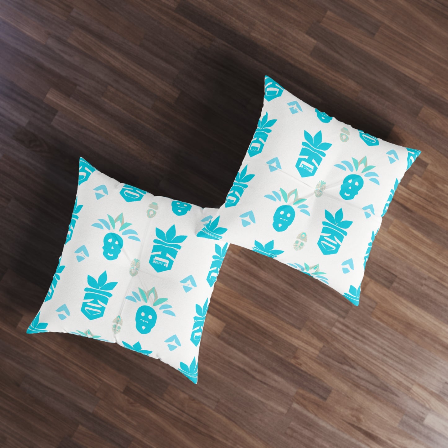 Blue Tiki Custom Hawaiian Keiki Print Square Tufted Floor Pillow, Island Decor, Hawaiian Decor, Nursery Decor, Kids Room Decor, Bedroom Decor