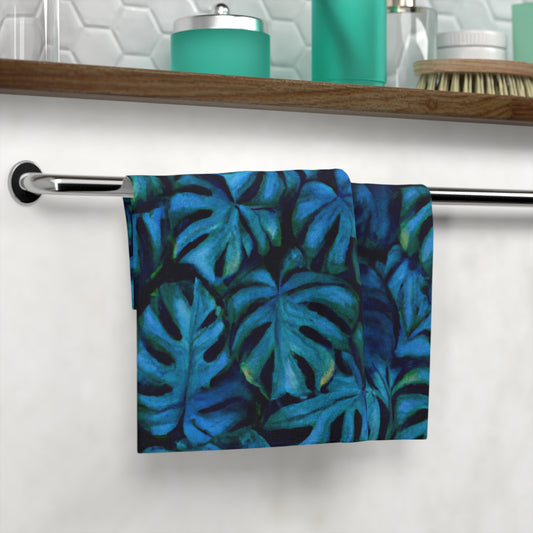 Po Monstera Custom Hawaiian Print Face Towel, Bath Towel, Bathroom Sets, Matching Bathroom Sets