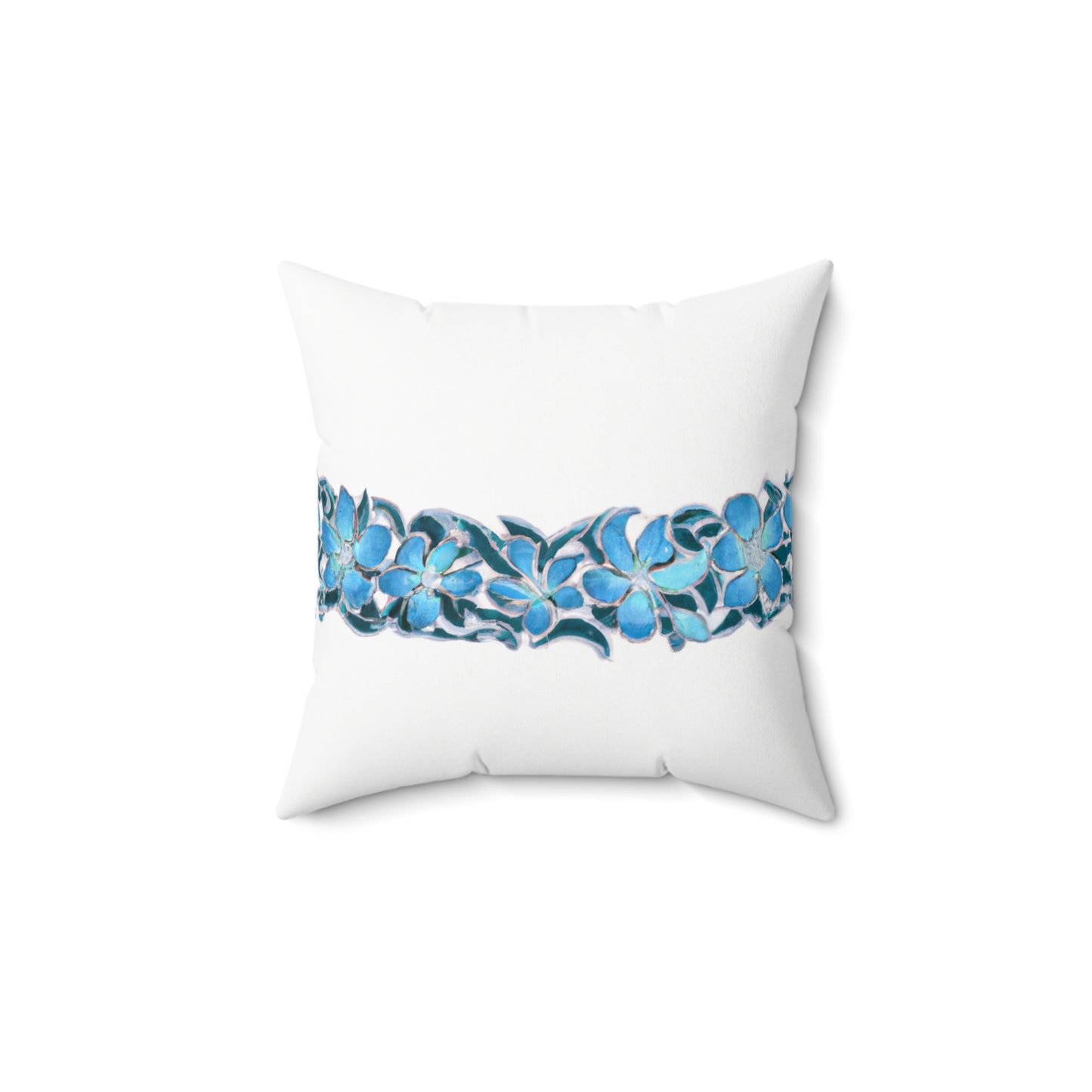 Blue Hawaii Custom Hawaiian Keiki Print Faux Suede Square Pillow, Decorative Square Throw Pillow,