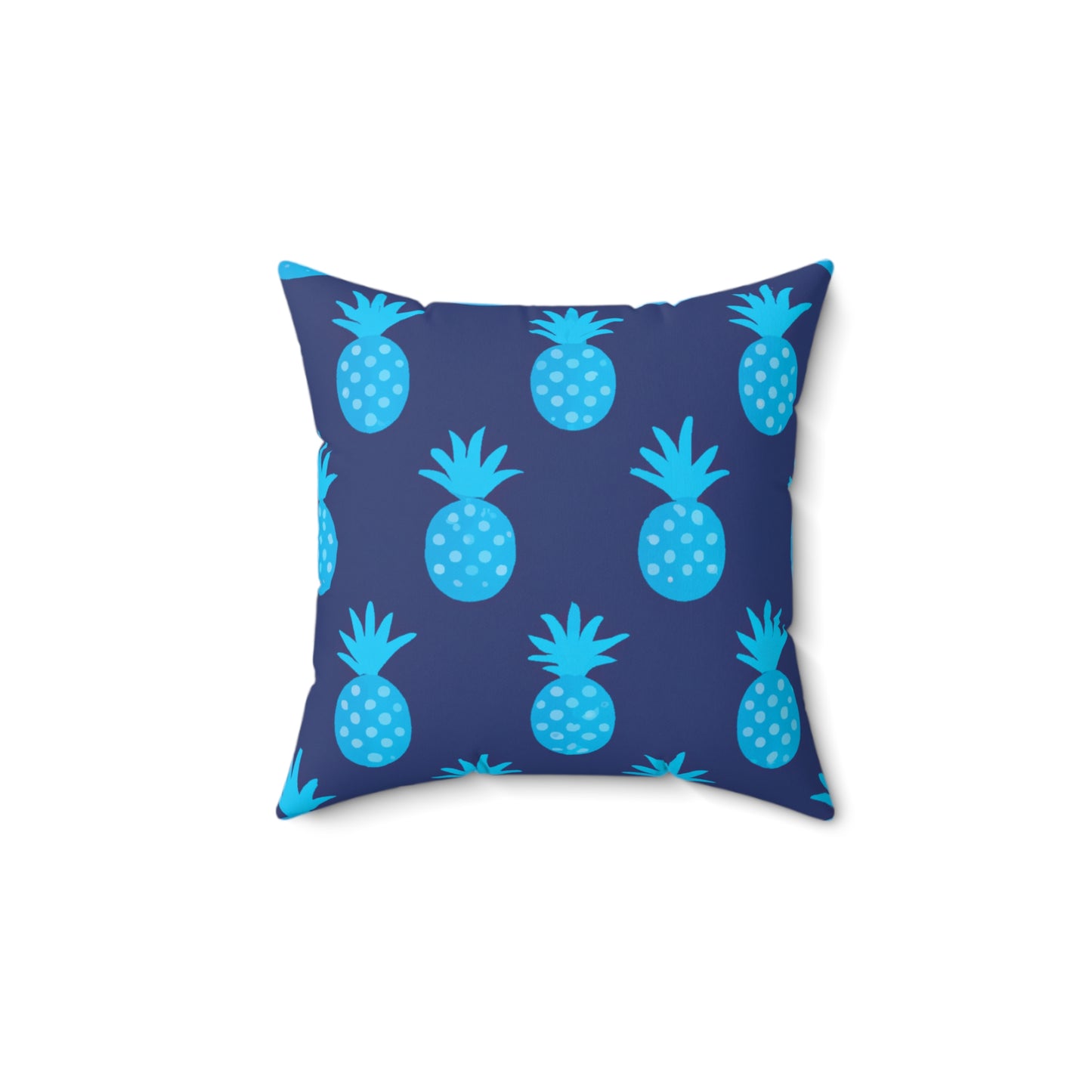 Blue Pineapple Custom Hawaiian Keiki Print Faux Suede Square Pillow, Decorative Square Throw Pillow,