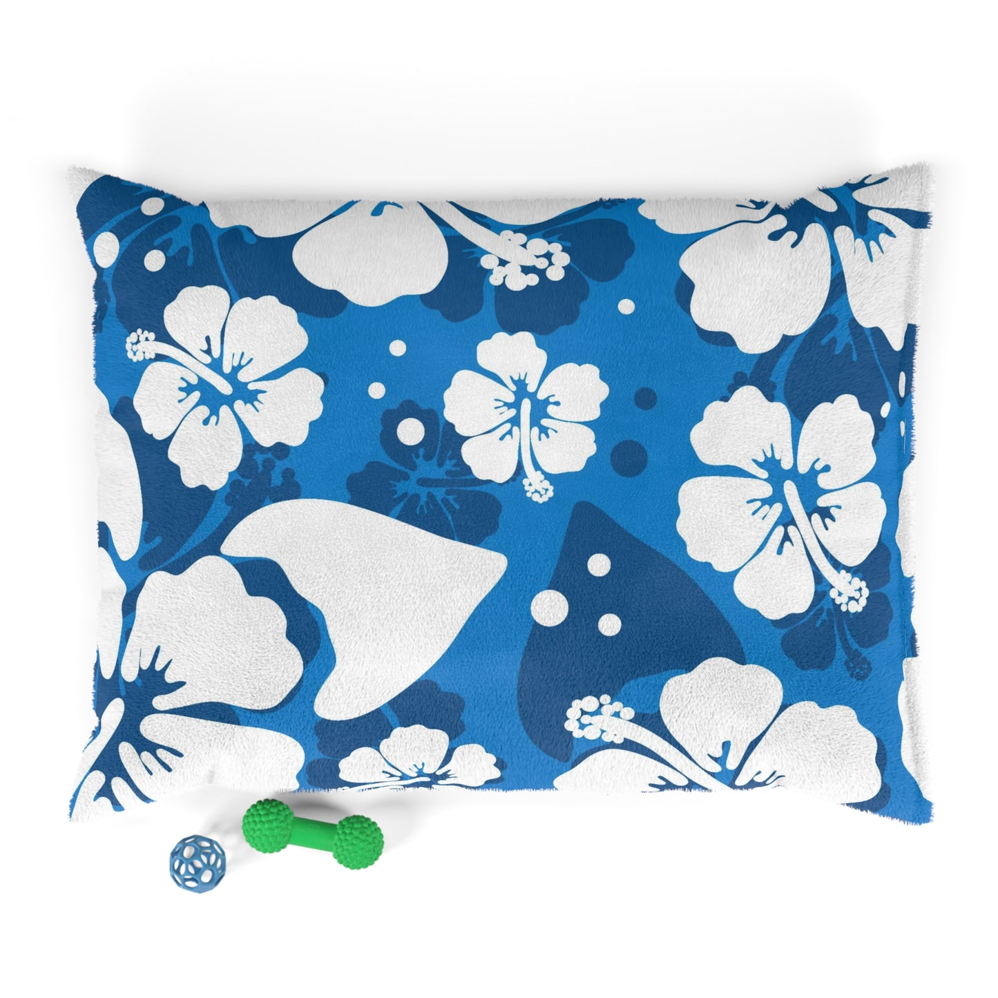 White Hibiscus, Custom Hawaiian Design, Pet Bed