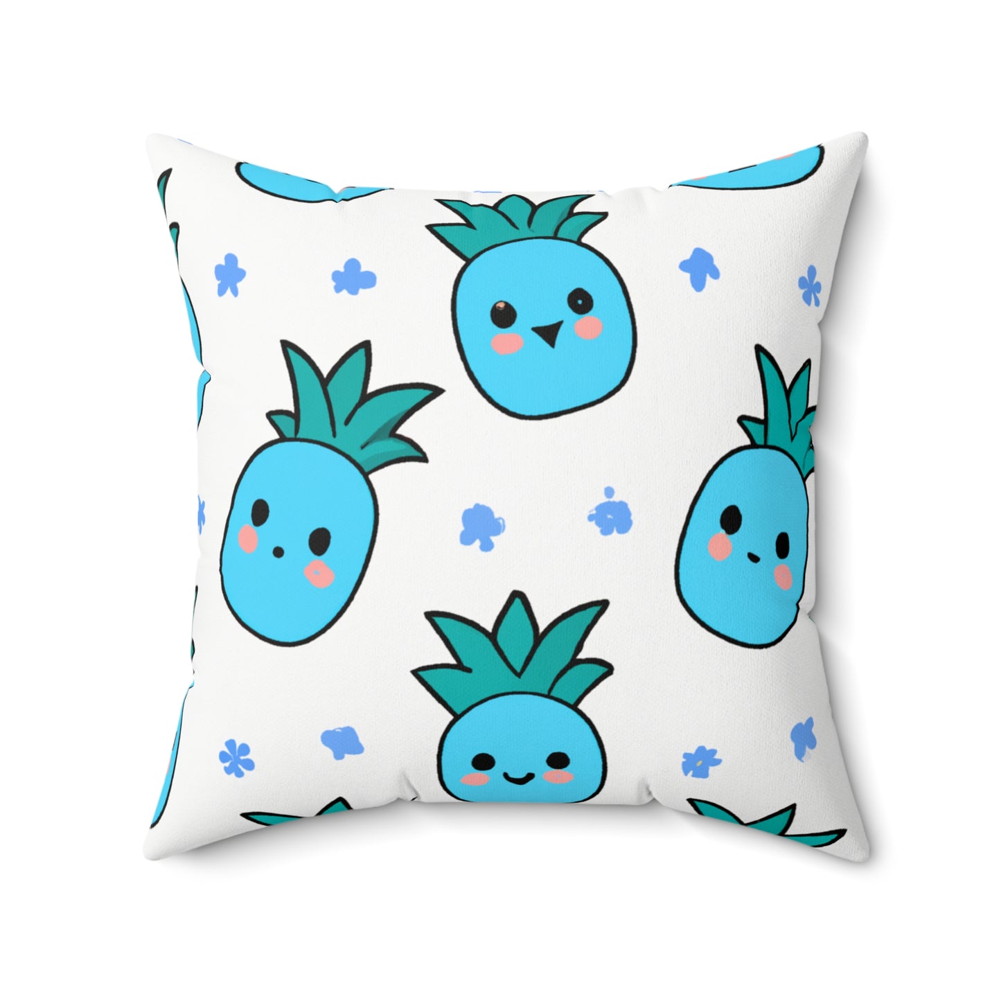 Pina Azul Custom Hawaiian Keiki Print Faux Suede Square Pillow, Decorative Square Throw Pillow,