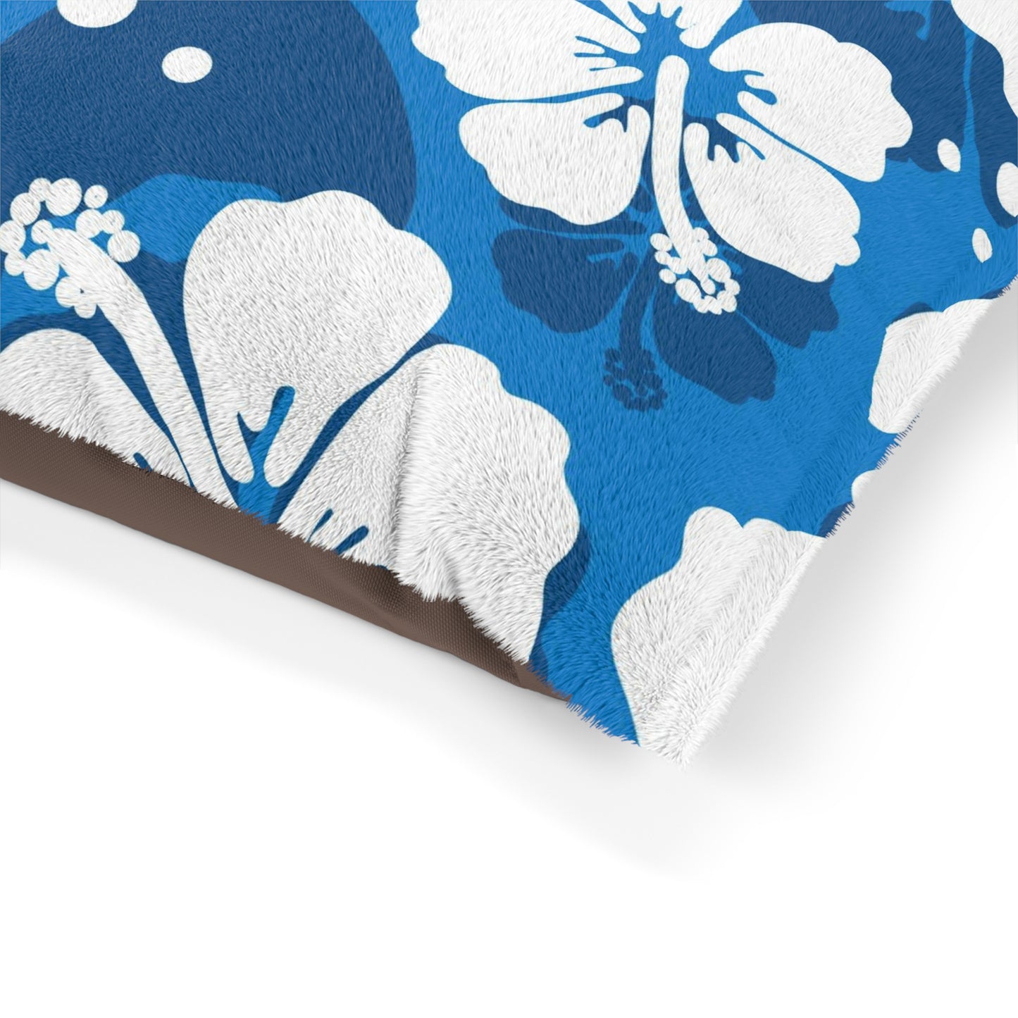 White Hibiscus, Custom Hawaiian Design, Pet Bed