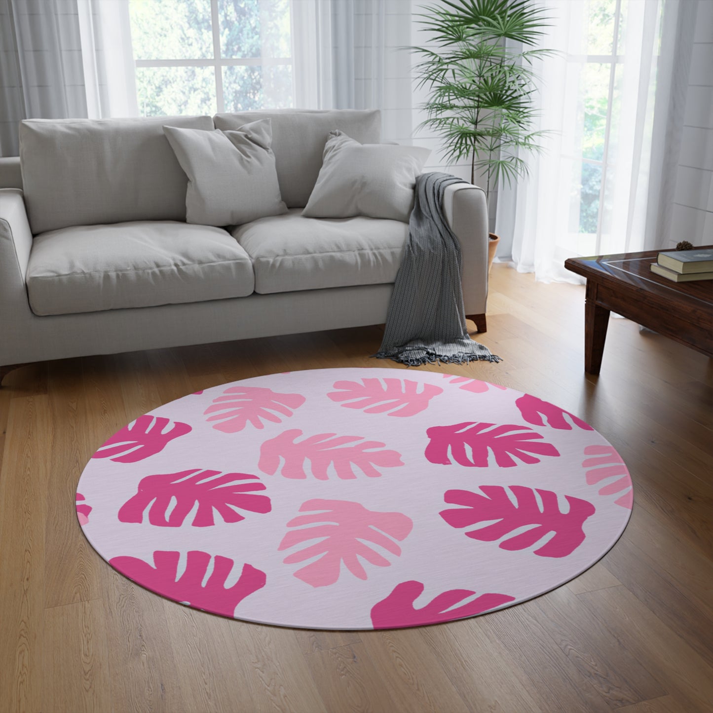 Akala Custom Hawaiian Keiki Print Round Rug, Hawaiian Area Rug, Island Carpet, Tropical Floor Rug, Tropical Home Decor