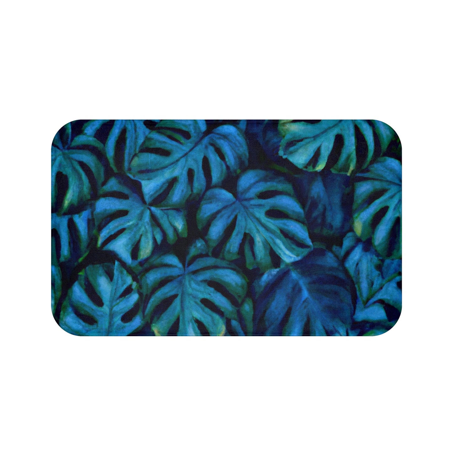 Po Monstera Custom Hawaiian Print Memory Foam Bath Mat, Matching Bathroom Sets