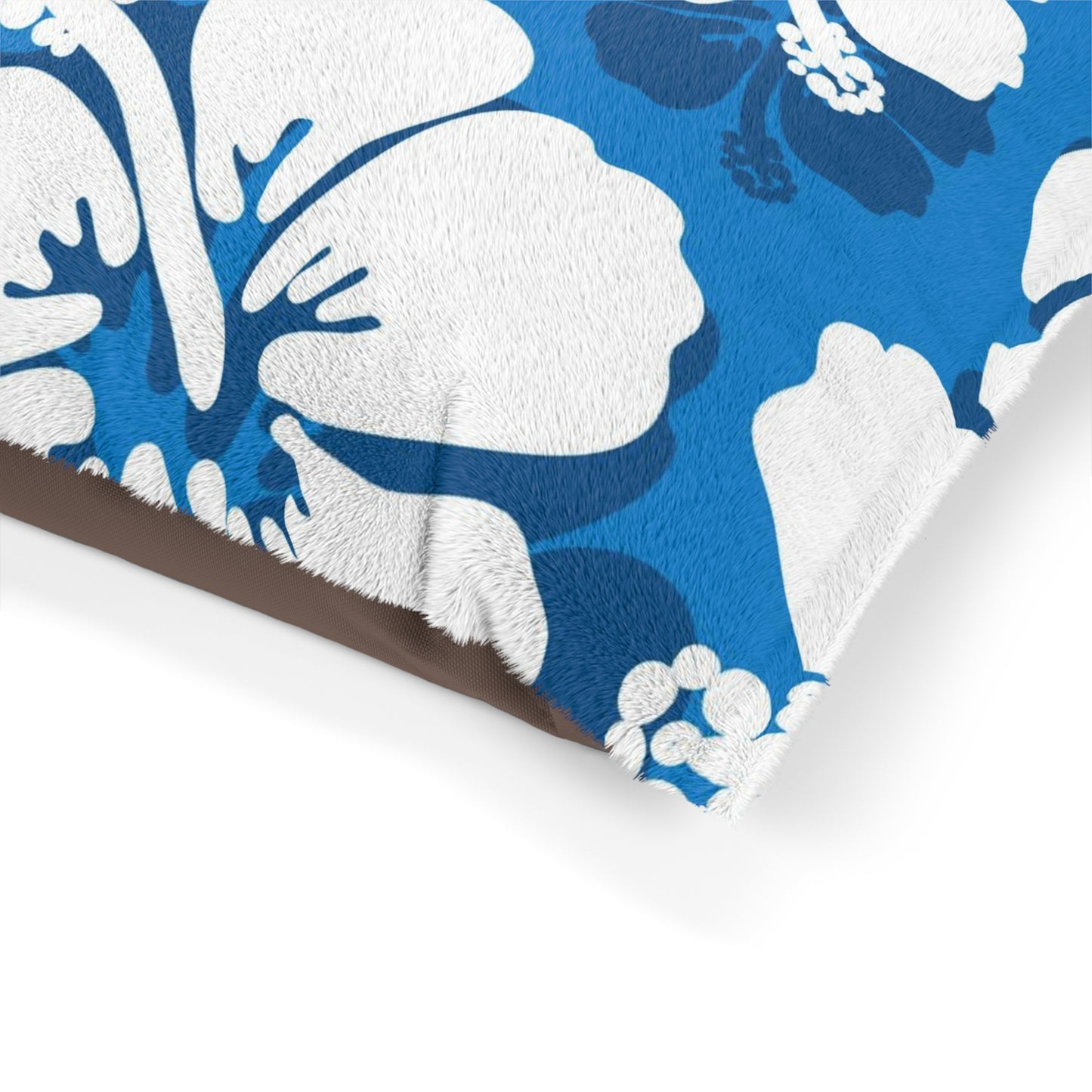 White Hibiscus, Custom Hawaiian Design, Pet Bed