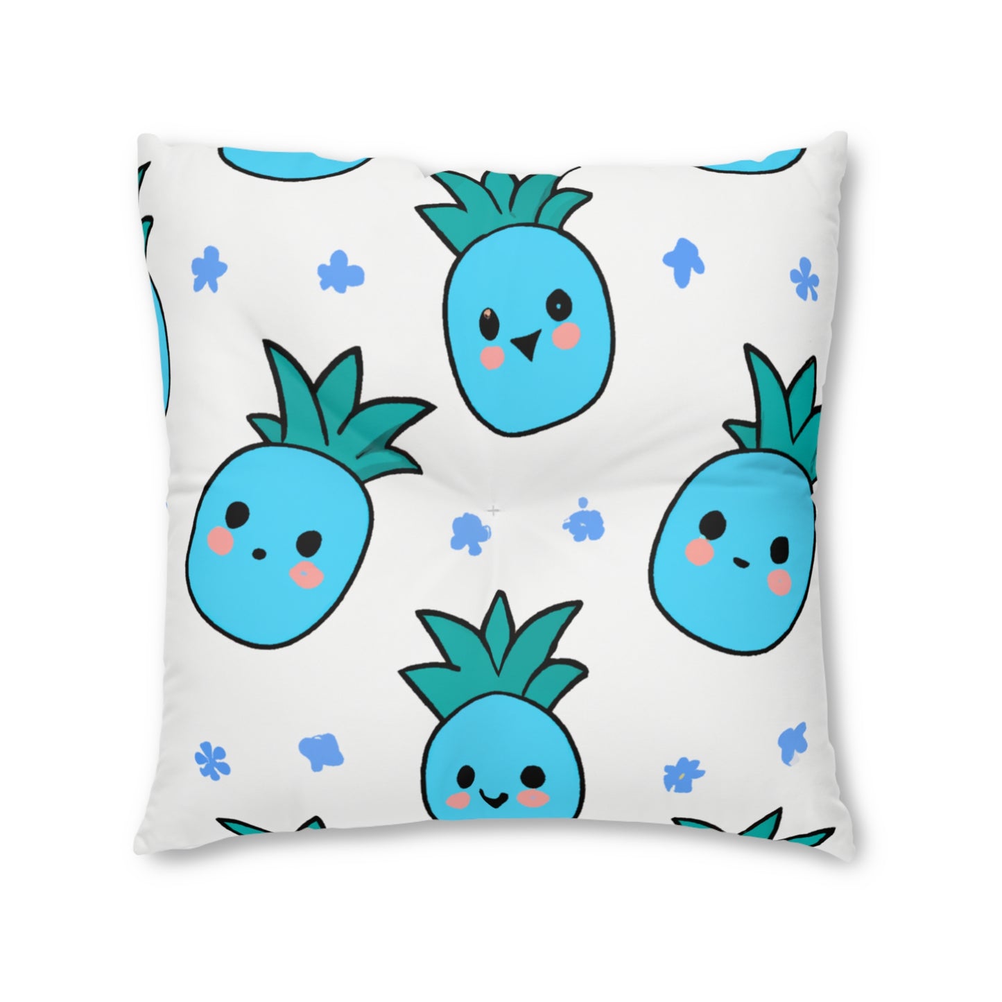 Pina Azul Custom Hawaiian Keiki Print Square Tufted Floor Pillow, Island Decor, Hawaiian Decor, Nursery Decor, Kids Room Decor, Bedroom Decor