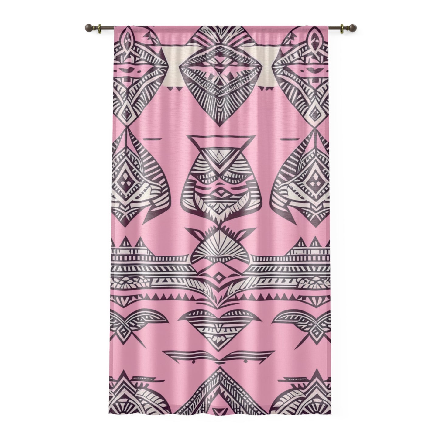 Emma Right Side Custom Polynesian Style Print Window Curtain, Custom Hawaiian Keiki Print Window Curtain, Window Coverings, Kids Room Decor, Nursery, Play Room, Window Treatments, Home Decor