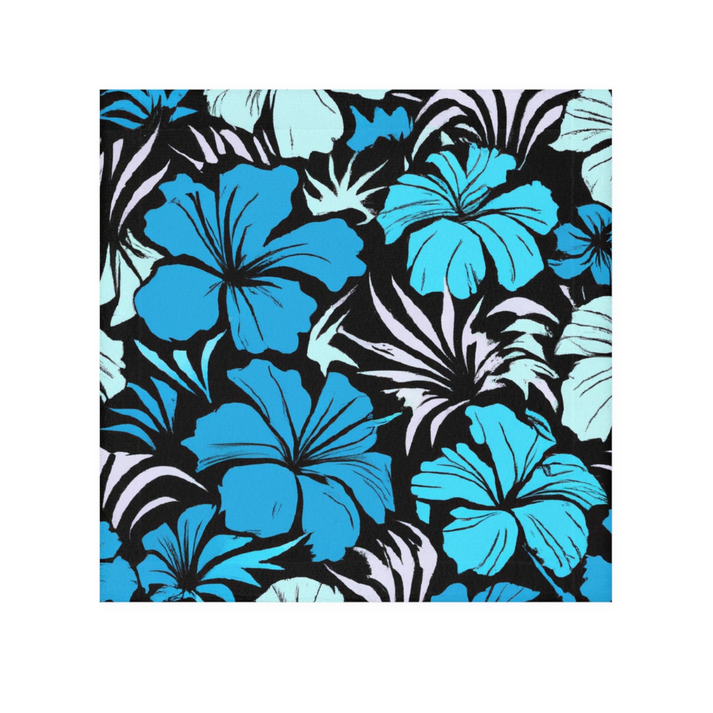 Blue Hibiscus, Custom Hawaiian Design, Face Towel