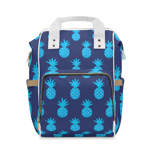 Blue Pineapple Custom Hawaiian Keiki Print Multifunctional Diaper Backpack, Diaper Bags, Backpacks, Beach Bags, Beach Essentials