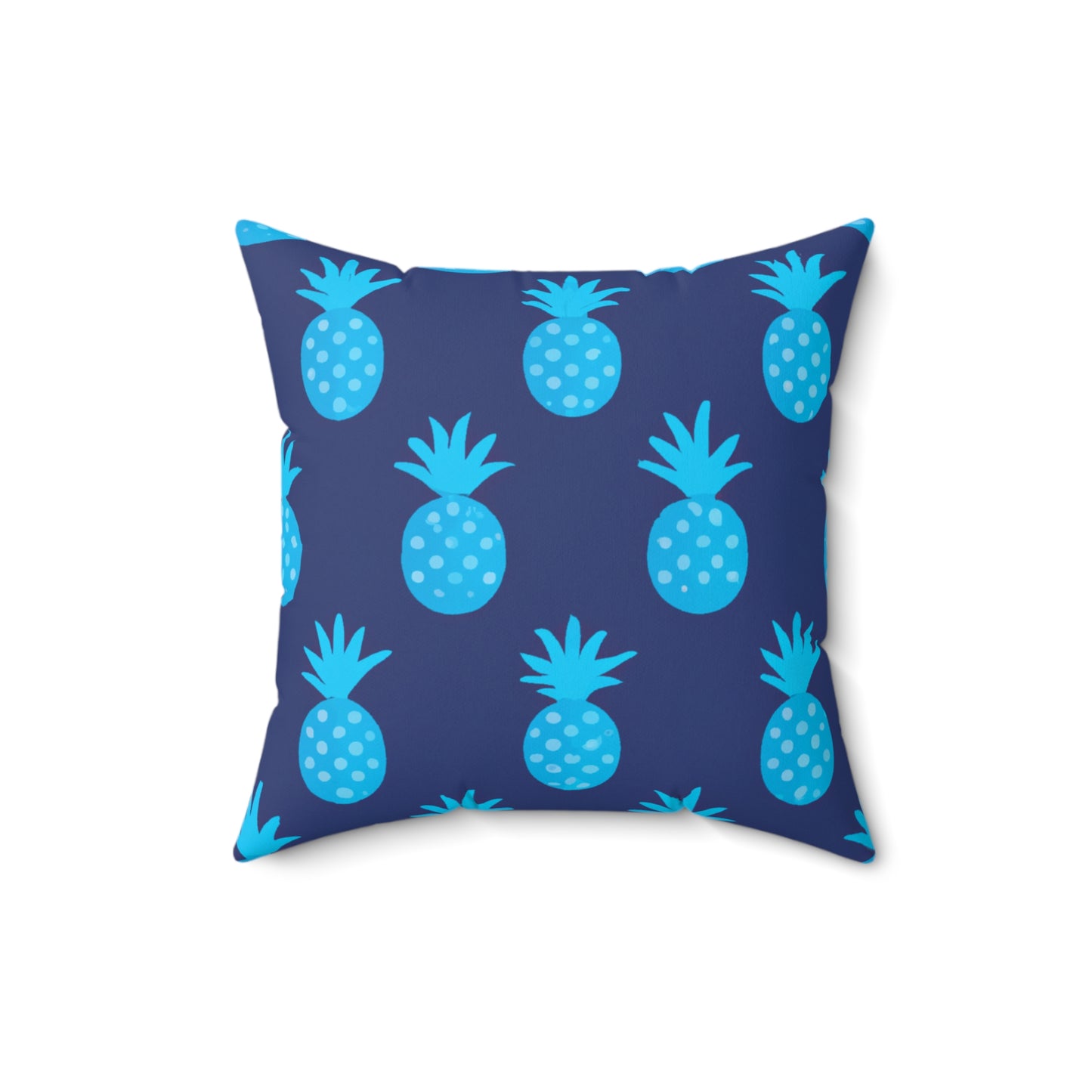 Blue Pineapple Custom Hawaiian Keiki Print Faux Suede Square Pillow, Decorative Square Throw Pillow,