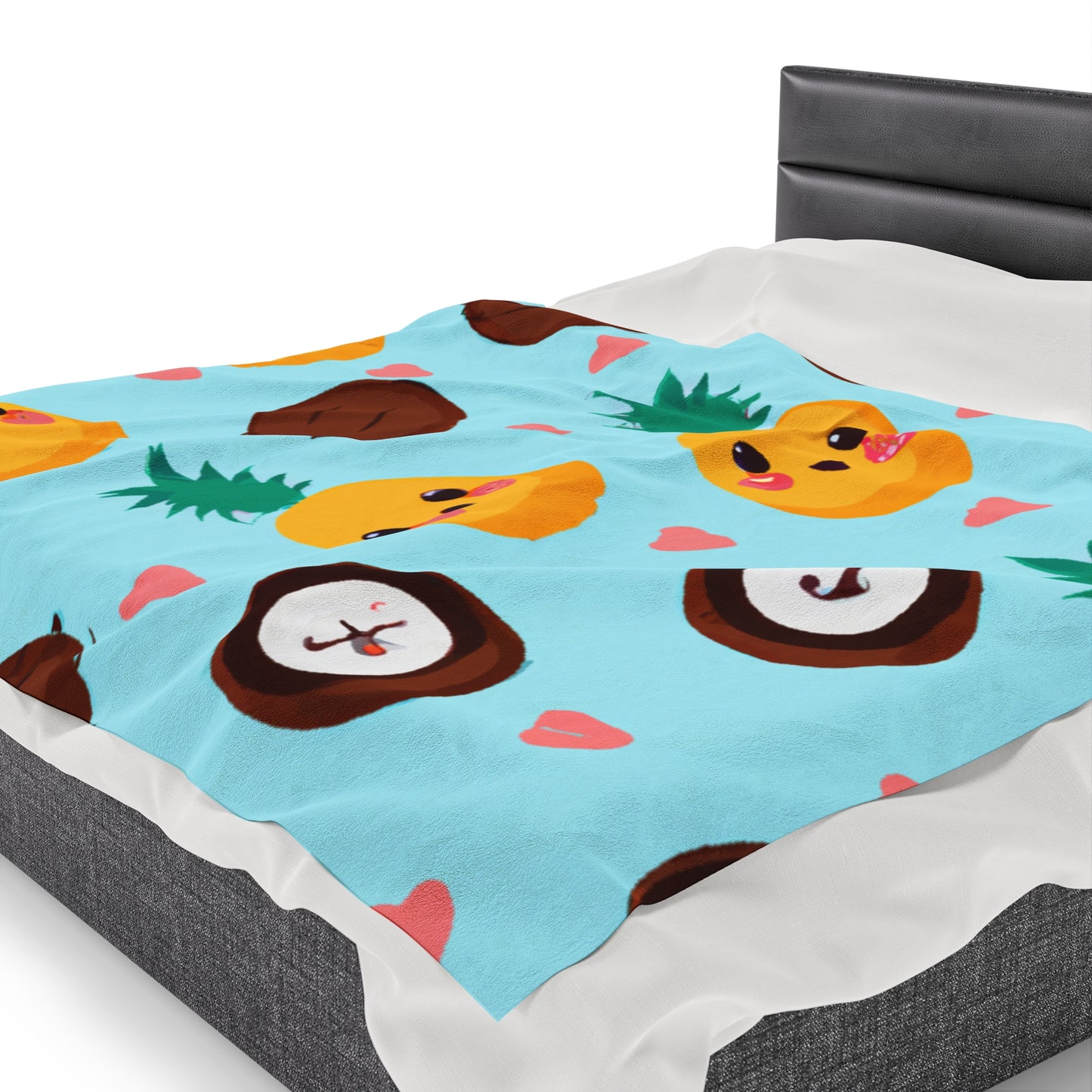 Pina Custom Hawaiian Keiki Print Velveteen Plush Blanket, Bedspread, Hawaiian Home Decor, Living Room Decor, Bedroom Decor