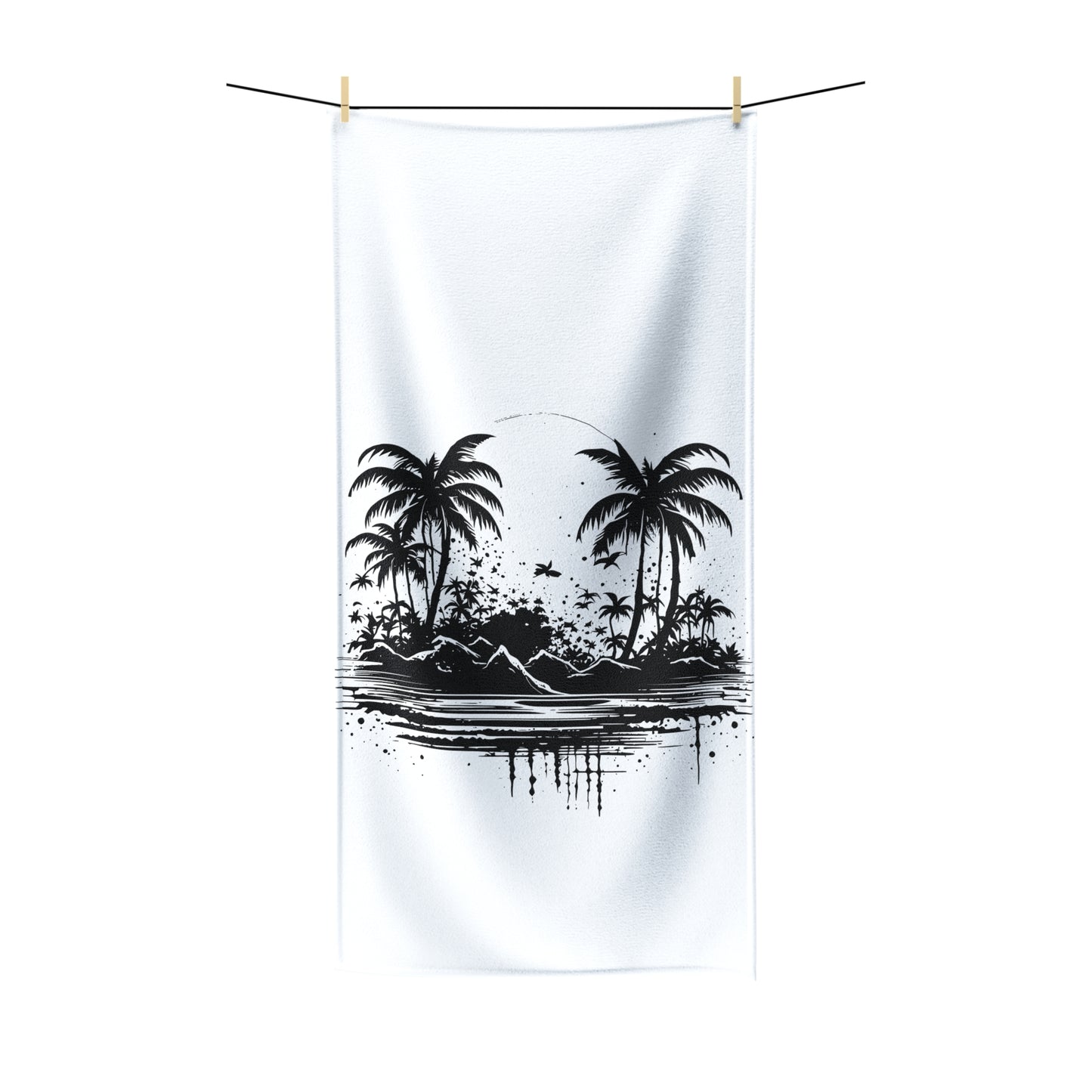 Painted Tropics Custom Hawaiian Print Poly-Cotton Towel, Bath Towel, Bathroom Sets, Matching Bathroom Sets