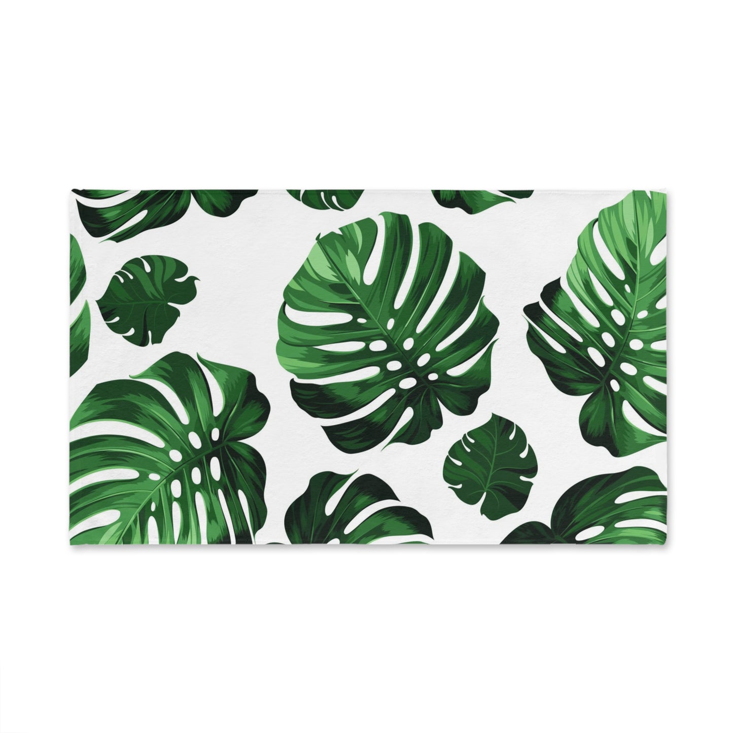 Akaka Monstera Custom Hawaiian Print Hand Towel,Bath Towel, Bathroom Sets, Matching Bathroom Sets