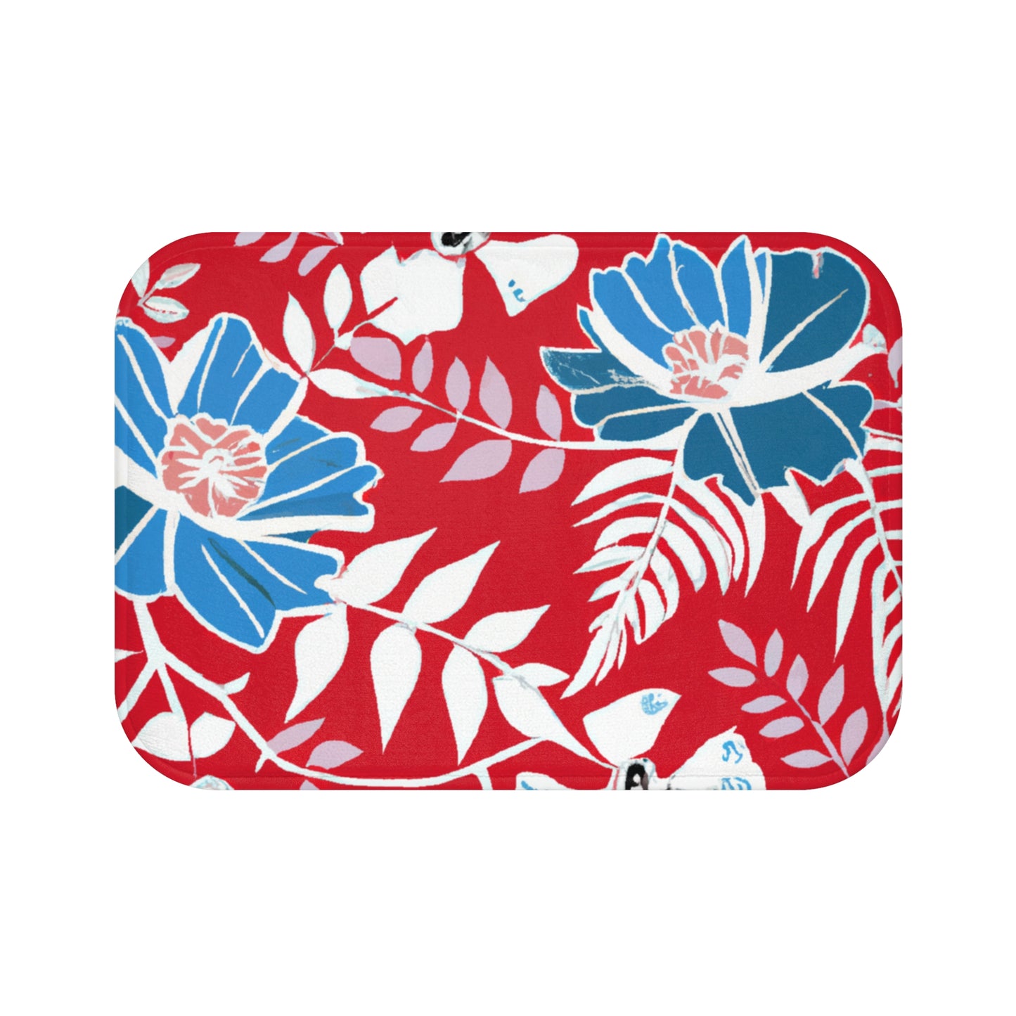 Ula Lani Custom Vintage Tropical Design Bath Mat, Custom Hawaiian Print Memory Foam Bath Mat, Matching Bathroom Sets