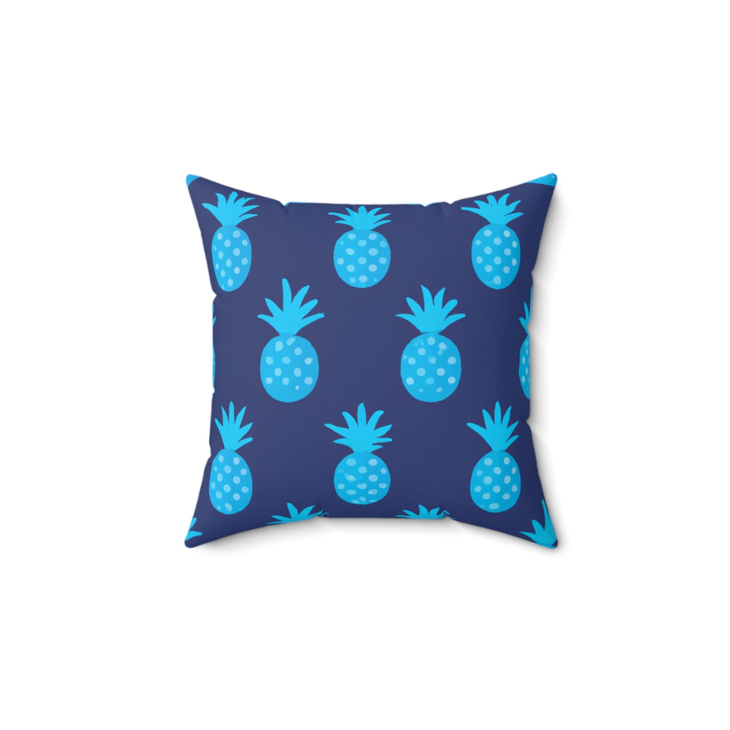 Blue Pineapple Custom Hawaiian Keiki Print Faux Suede Square Pillow, Decorative Square Throw Pillow,