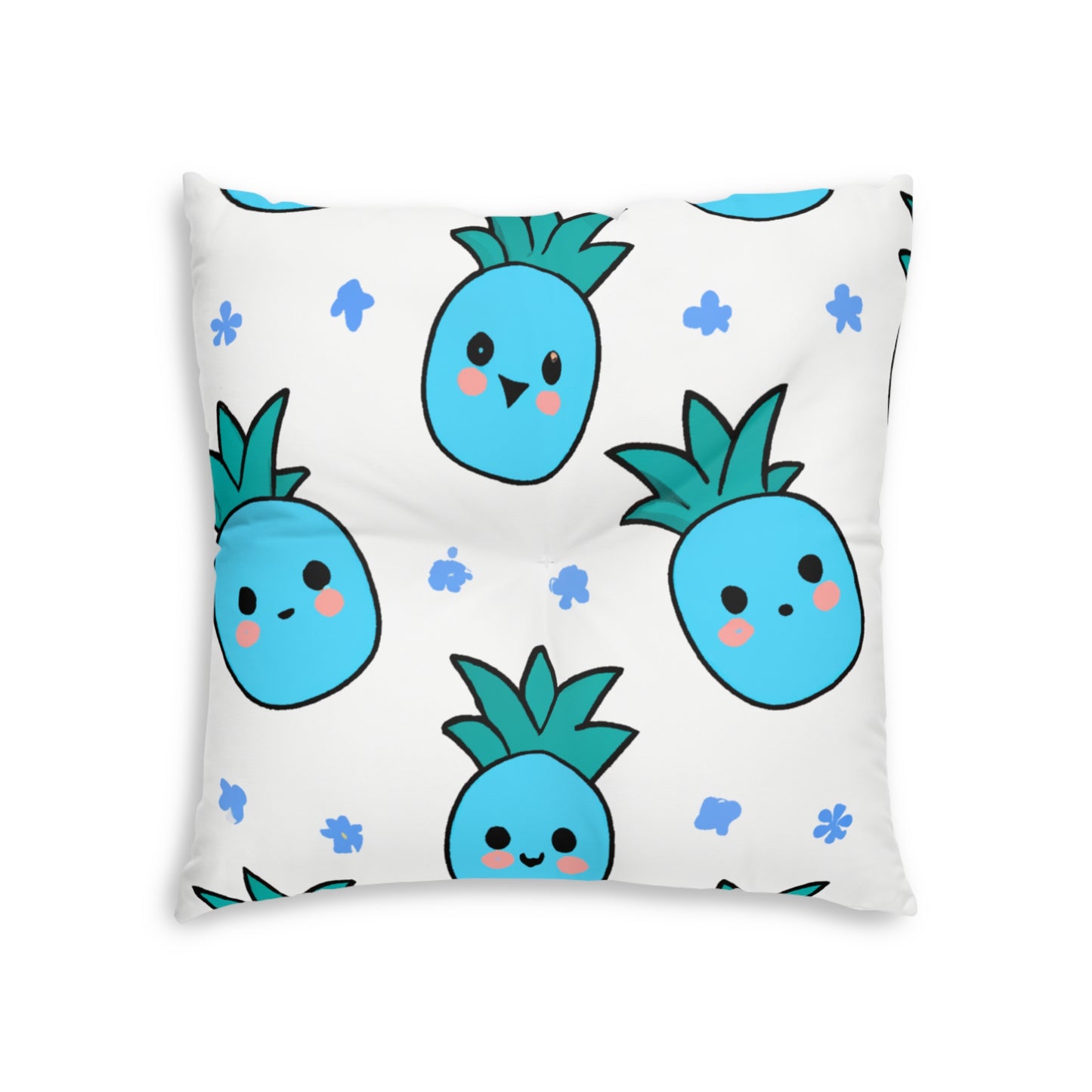 Pina Azul Custom Hawaiian Keiki Print Square Tufted Floor Pillow, Island Decor, Hawaiian Decor, Nursery Decor, Kids Room Decor, Bedroom Decor