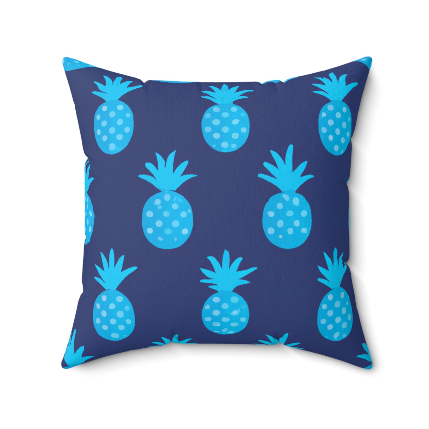 Blue Pineapple Custom Hawaiian Keiki Print Faux Suede Square Pillow, Decorative Square Throw Pillow,