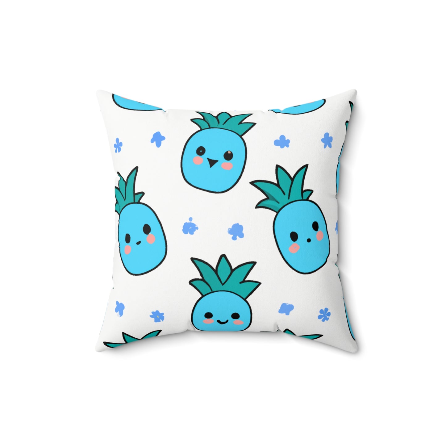 Pina Azul Custom Hawaiian Keiki Print Faux Suede Square Pillow, Decorative Square Throw Pillow,