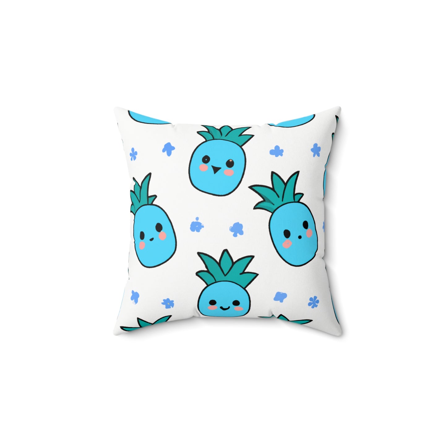 Pina Azul Custom Hawaiian Keiki Print Faux Suede Square Pillow, Decorative Square Throw Pillow,