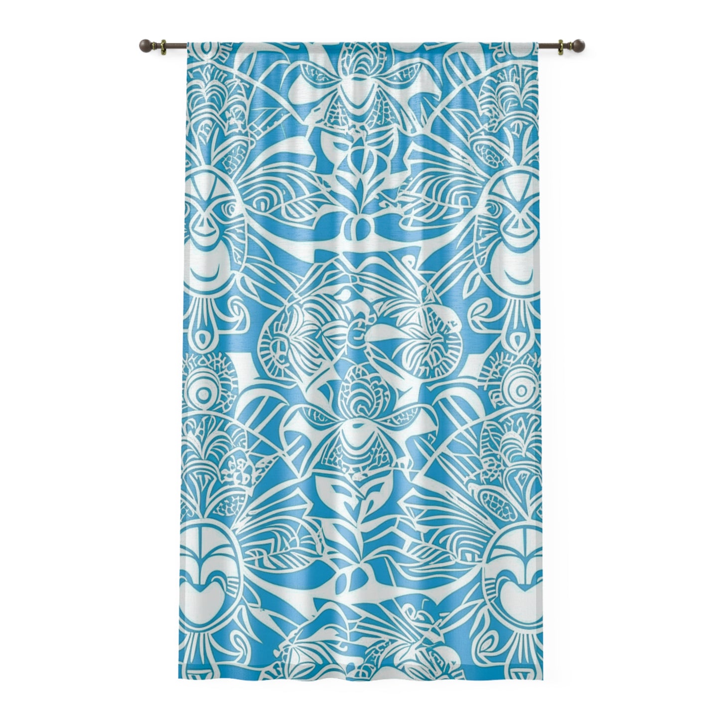 Enara Right Side Custom Polynesian Style Prints Window Curtain, Custom Hawaiian Keiki Print Window Curtain, Window Coverings, Kids Room Decor, Nursery, Play Room, Window Treatments, Home Decor