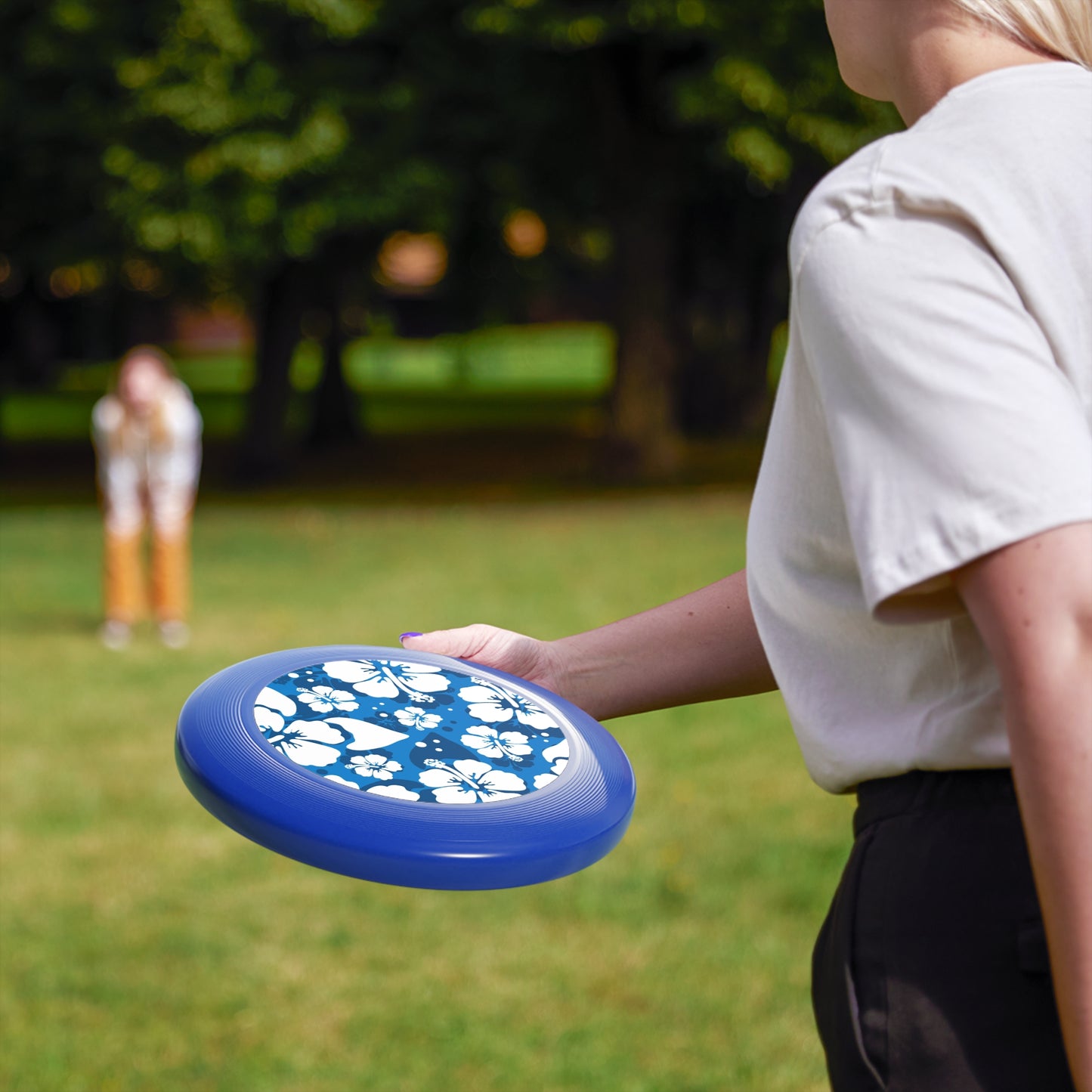 White Hibiscus, Custom Hawaiian Design, Wham-O Frisbee