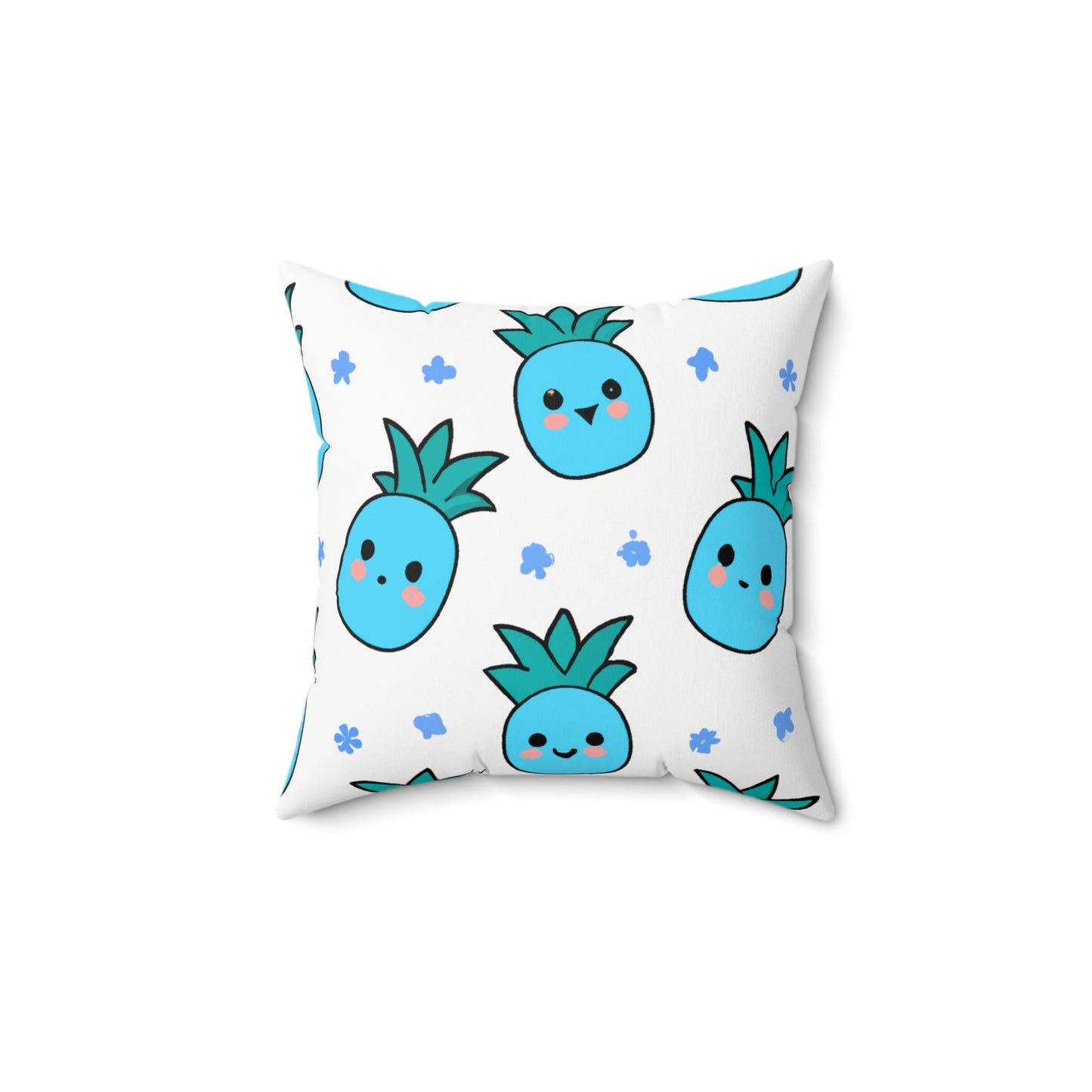 Pina Azul Custom Hawaiian Keiki Print Faux Suede Square Pillow, Decorative Square Throw Pillow,