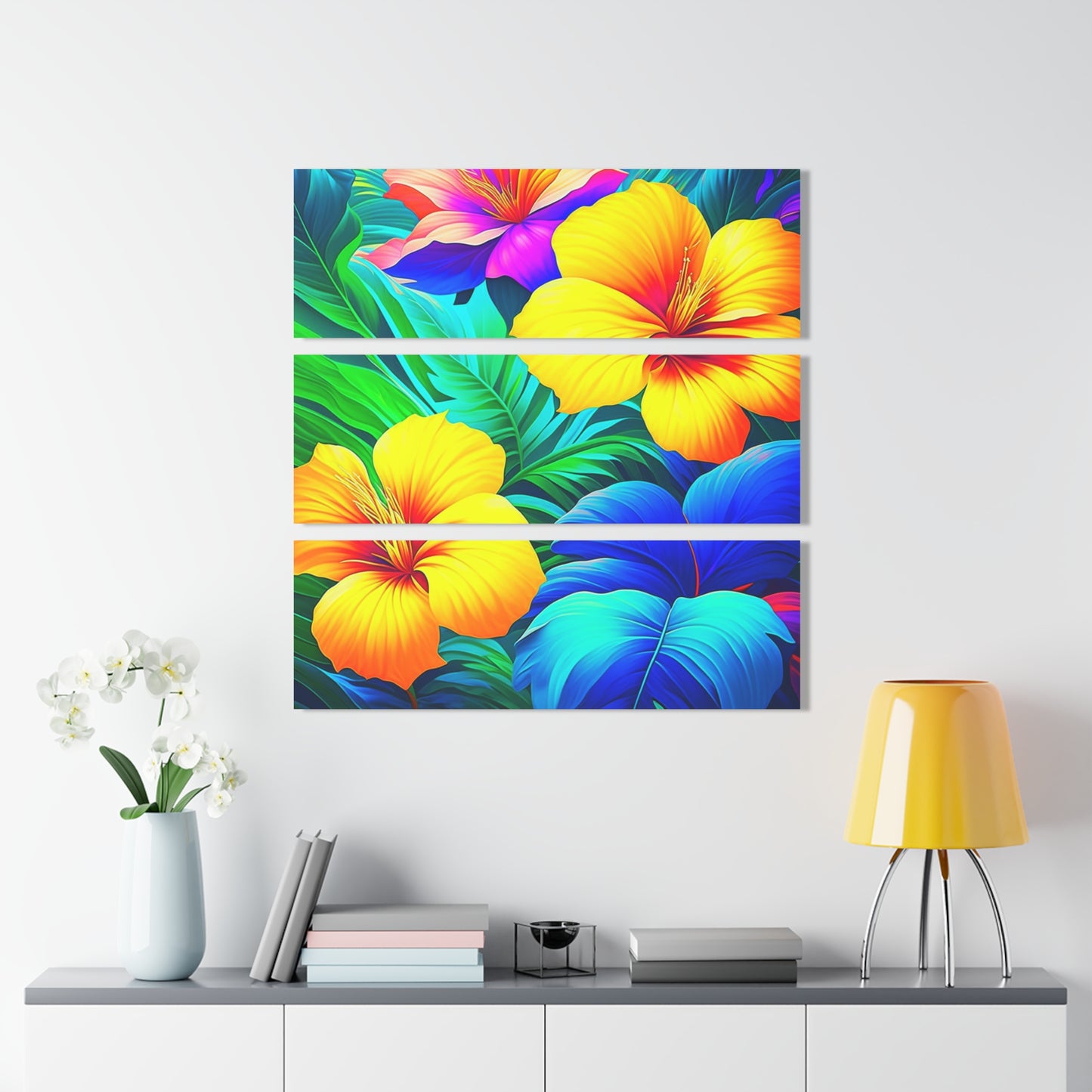 Tropical Rainbow Custom Hawaiian Print Canvas Gallery Wraps, Canvas, Hawaiian Canvas, Hawaiian Decor