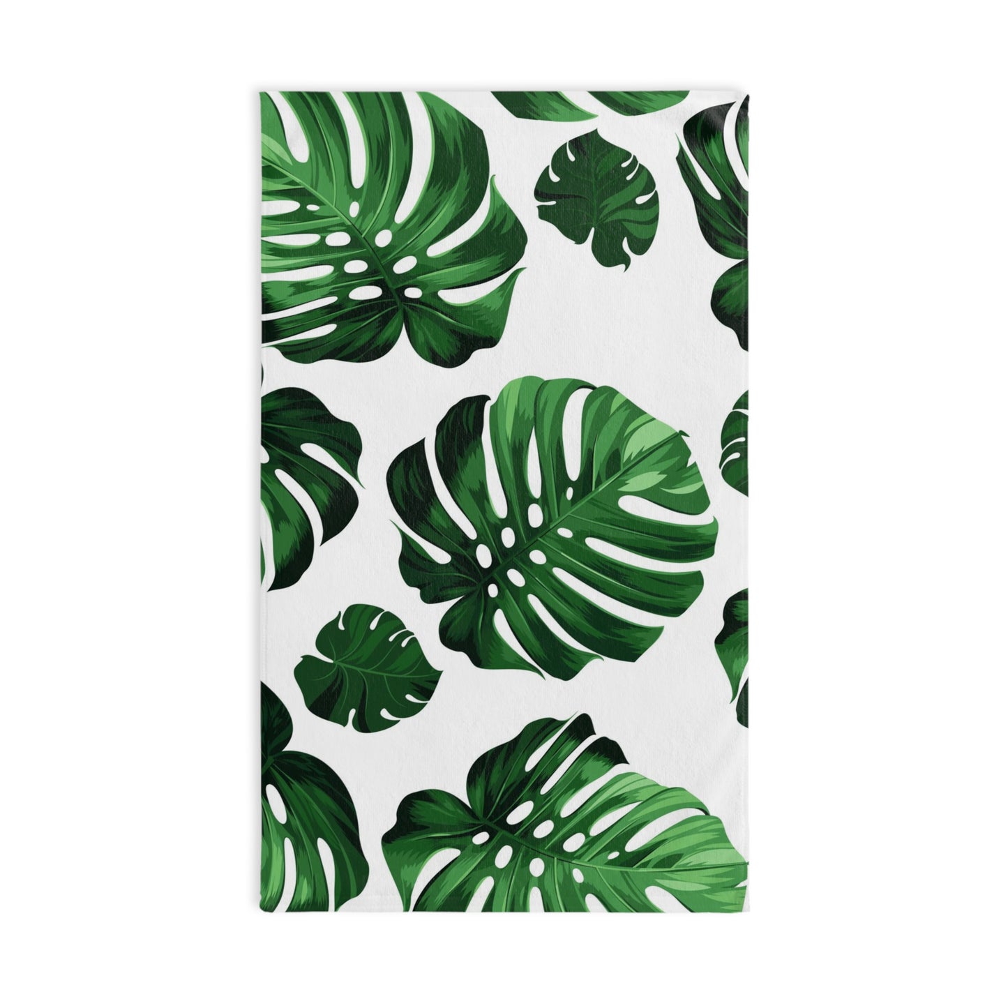 Akaka Monstera Custom Hawaiian Print Hand Towel,Bath Towel, Bathroom Sets, Matching Bathroom Sets