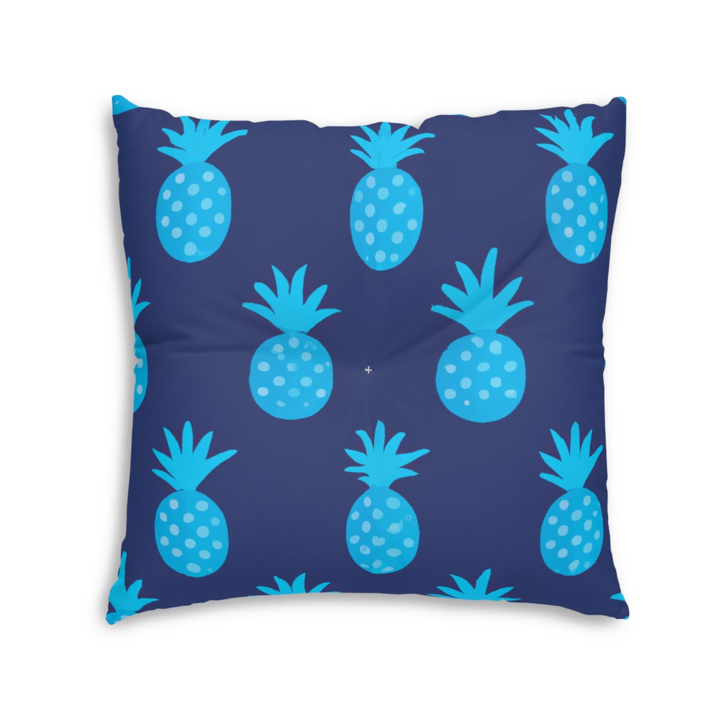 Blue Pineapple Custom Hawaiian Keiki Print Square Tufted Floor Pillow, Island Decor, Hawaiian Decor, Nursery Decor, Kids Room Decor, Bedroom Decor