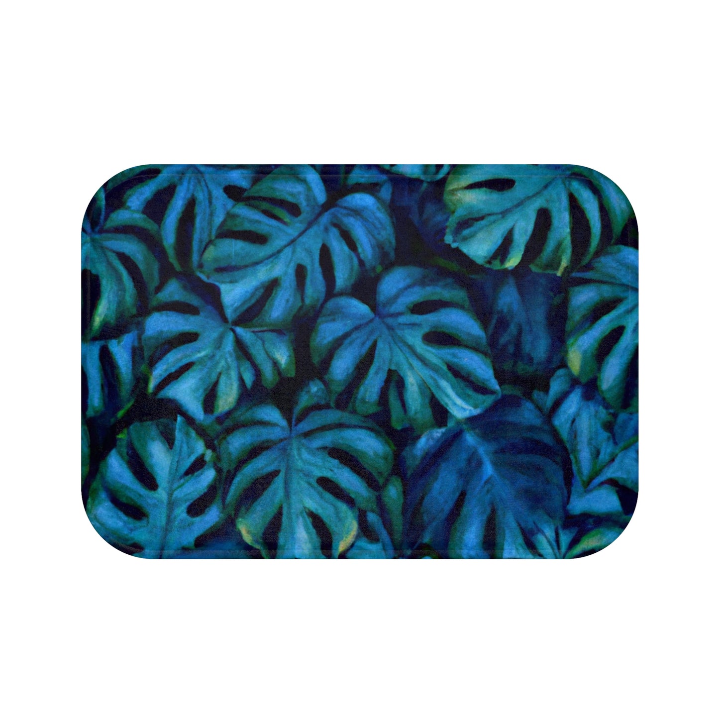 Po Monstera Custom Hawaiian Print Memory Foam Bath Mat, Matching Bathroom Sets