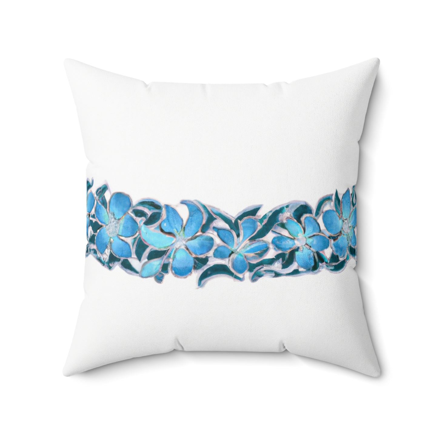 Blue Hawaii Custom Hawaiian Keiki Print Faux Suede Square Pillow, Decorative Square Throw Pillow,