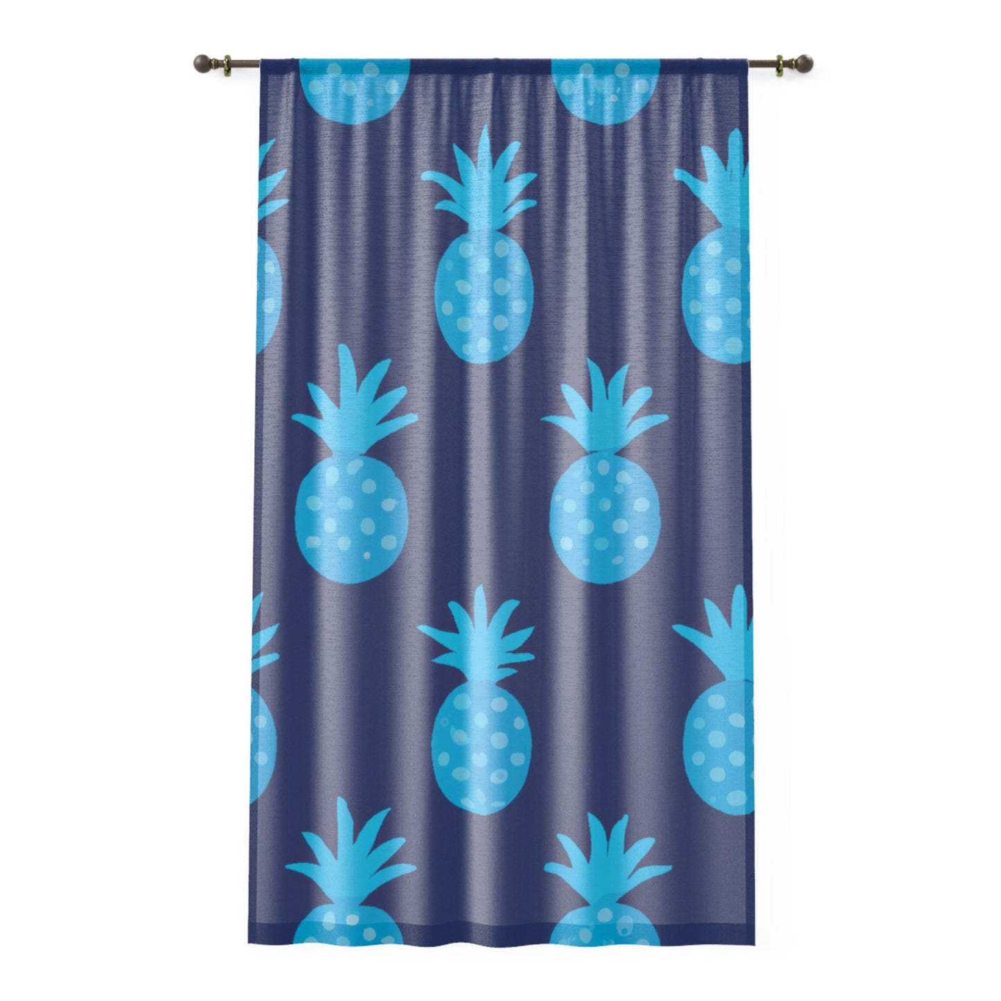 Blue Pineapple Right Side Custom Hawaiian Keiki Print Window Curtain, Window Coverings, Kids Room Decor, Nursery, Play Room, Window Treatments, Home Decor