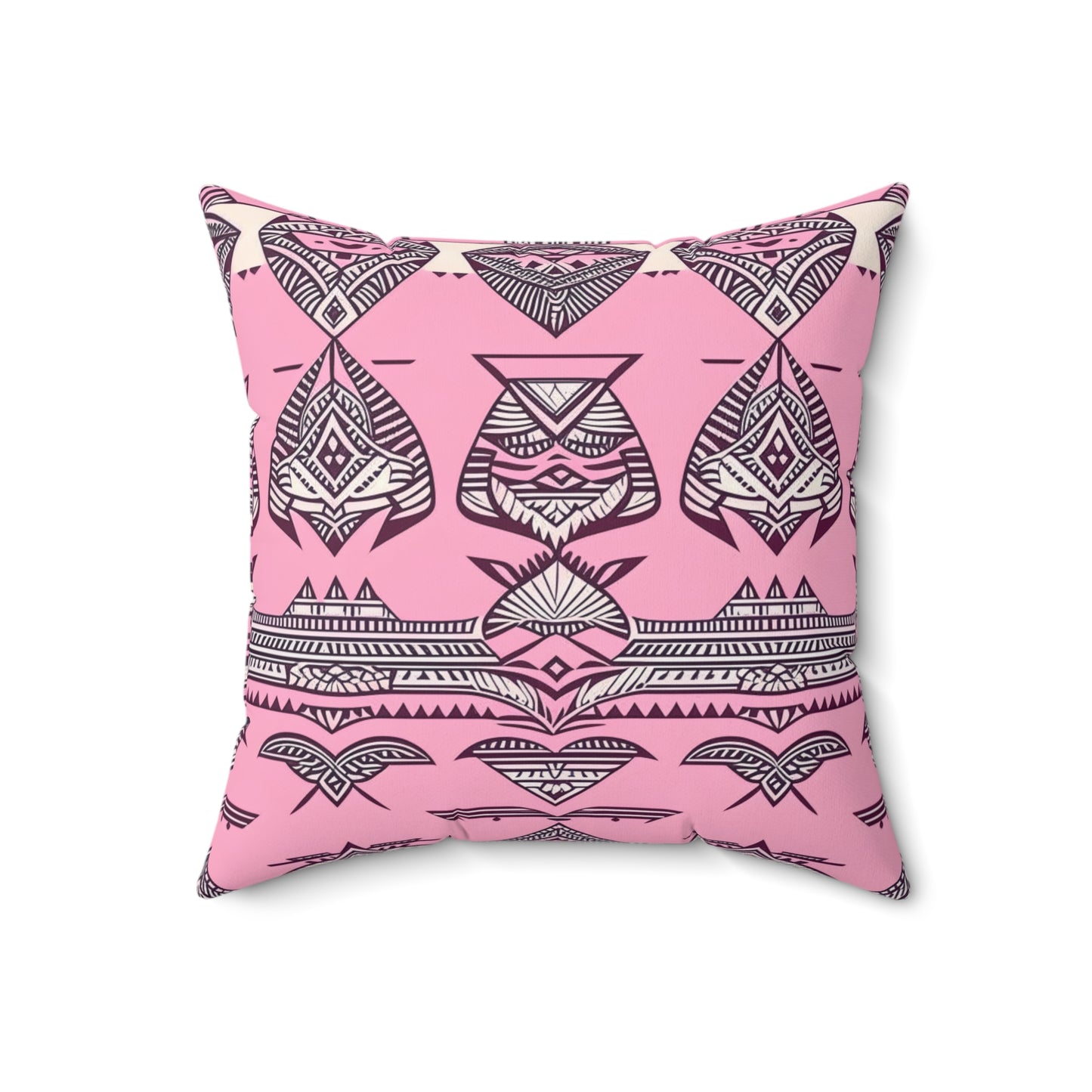 Emma Custom Polynesian Style Prints Faux Suede Square Pillow, Custom Hawaiian Keiki Print Faux Suede Square Pillow, Decorative Square Throw Pillow,