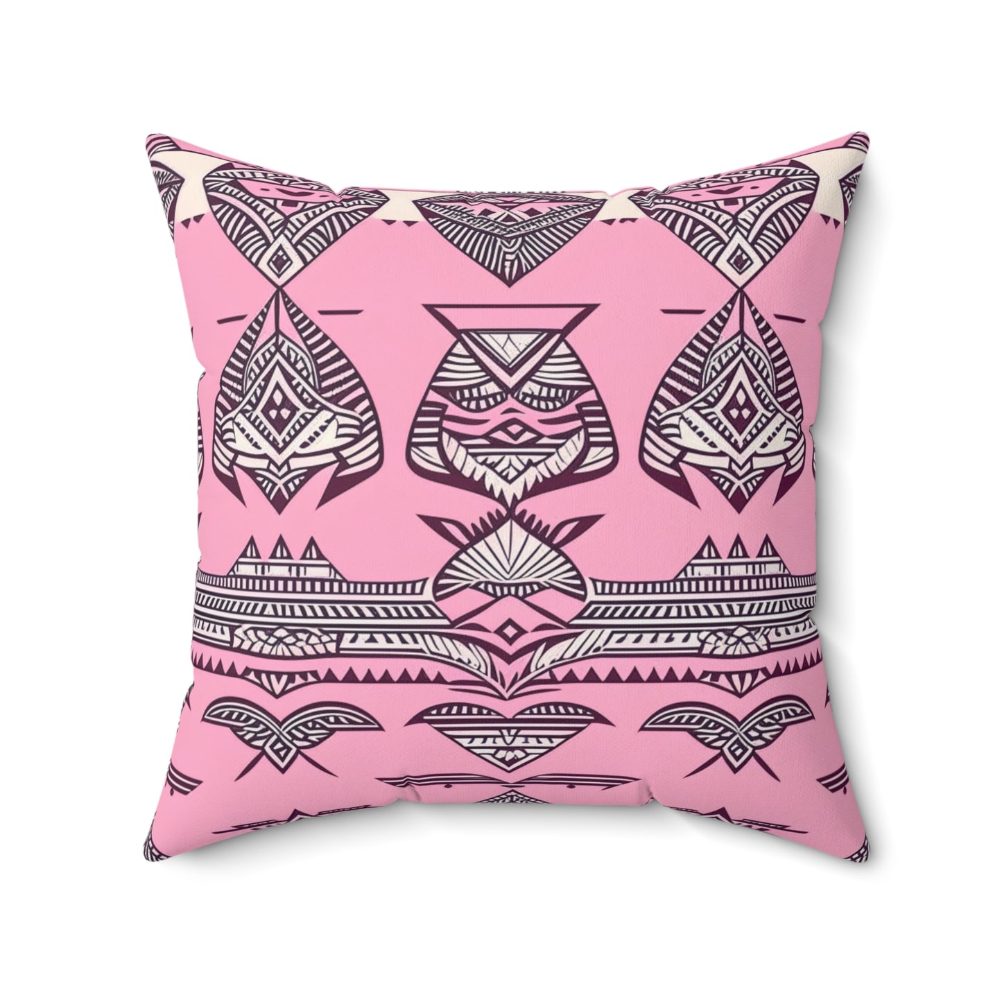 Emma Custom Polynesian Style Prints Faux Suede Square Pillow, Custom Hawaiian Keiki Print Faux Suede Square Pillow, Decorative Square Throw Pillow,