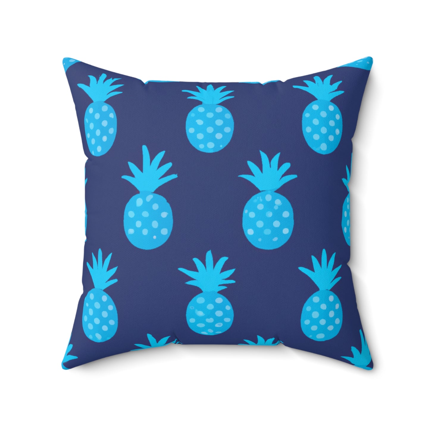 Blue Pineapple Custom Hawaiian Keiki Print Faux Suede Square Pillow, Decorative Square Throw Pillow,