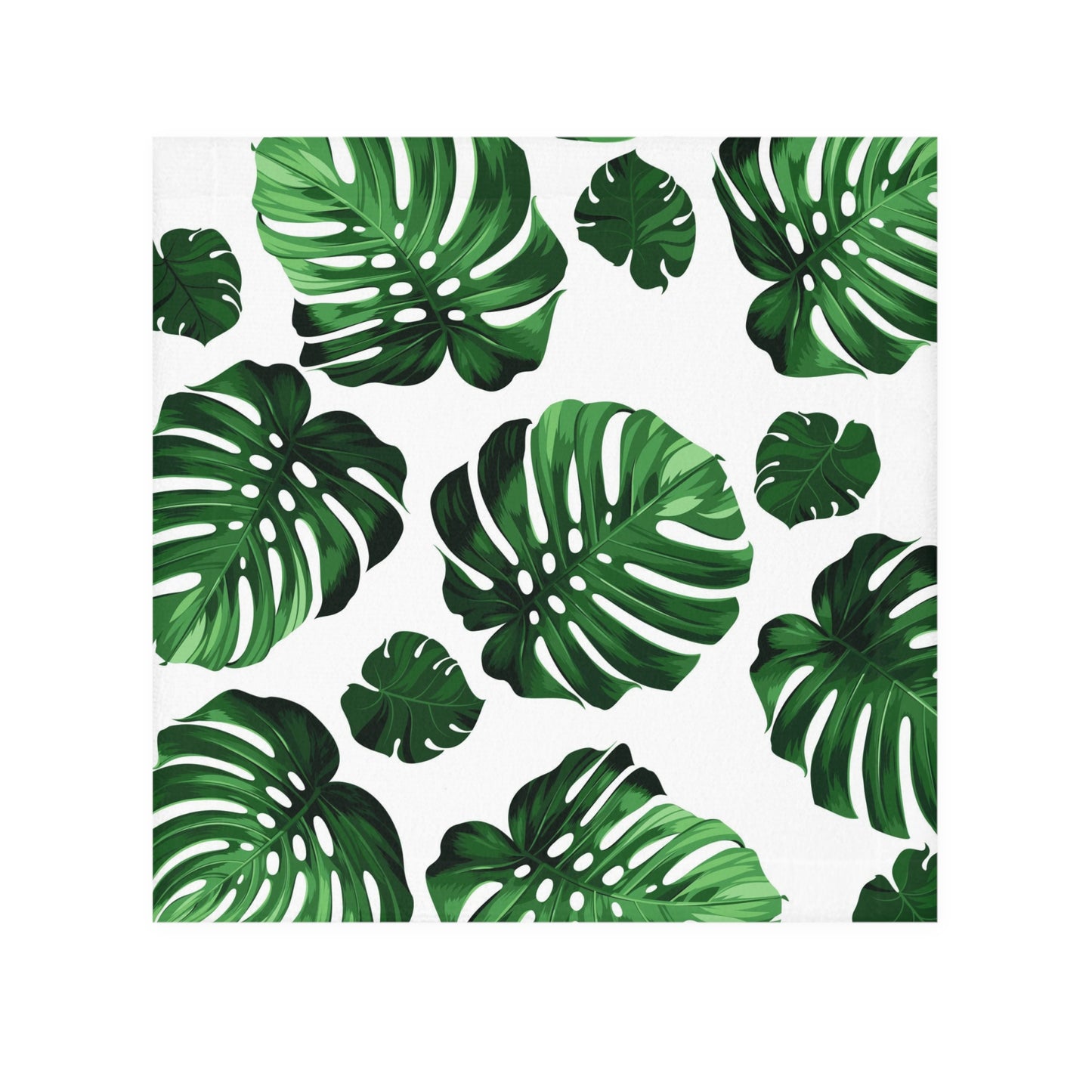 Akaka Monstera Custom Hawaiian Print Face Towel, Bath Towel, Bathroom Sets, Matching Bathroom Sets