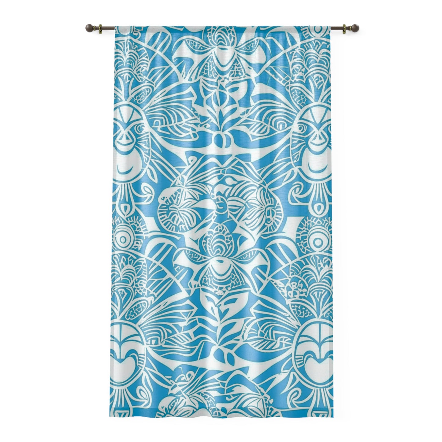 Enara Left Side Custom Polynesian Style Print, Custom Hawaiian Keiki Print Window Curtain, Window Coverings, Kids Room Decor, Nursery, Play Room, Window Treatments, Home Decor