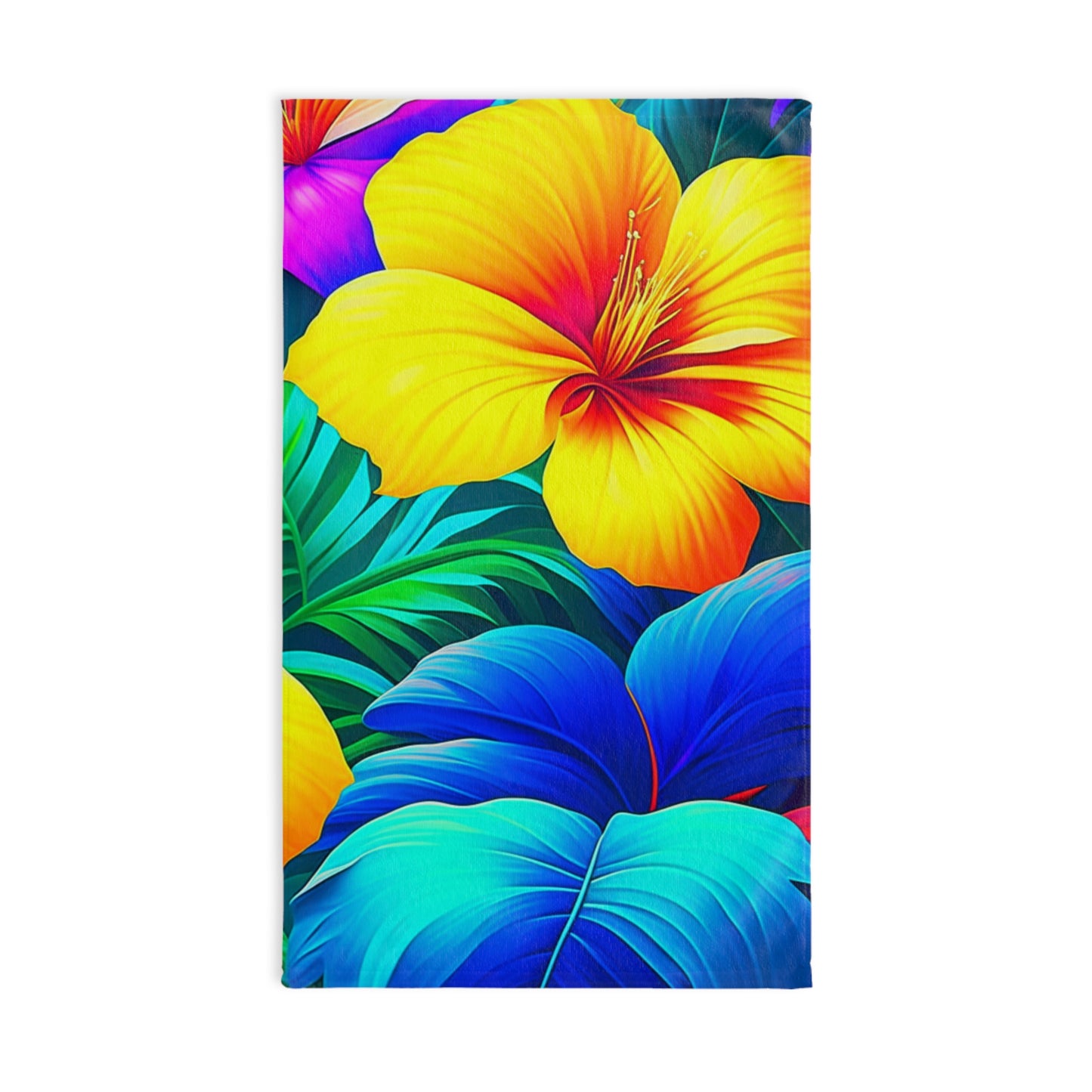 Tropical Rainbow Custom Hawaiian Print Hand Towel,Bath Towel, Bathroom Sets, Matching Bathroom Sets