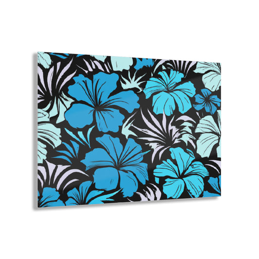 Blue Hibiscus, Custom Hawaiian Design, Acrylic Prints