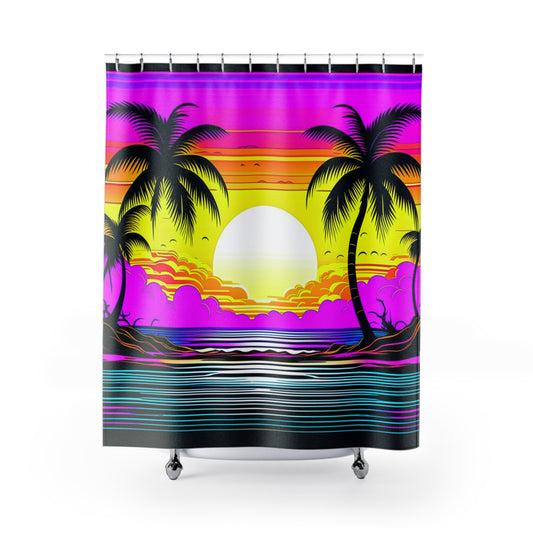 New Wave Custom Hawaiian Print Shower Curtains, Matching Bathroom Sets, Shower Curtains, Bathroom Sets