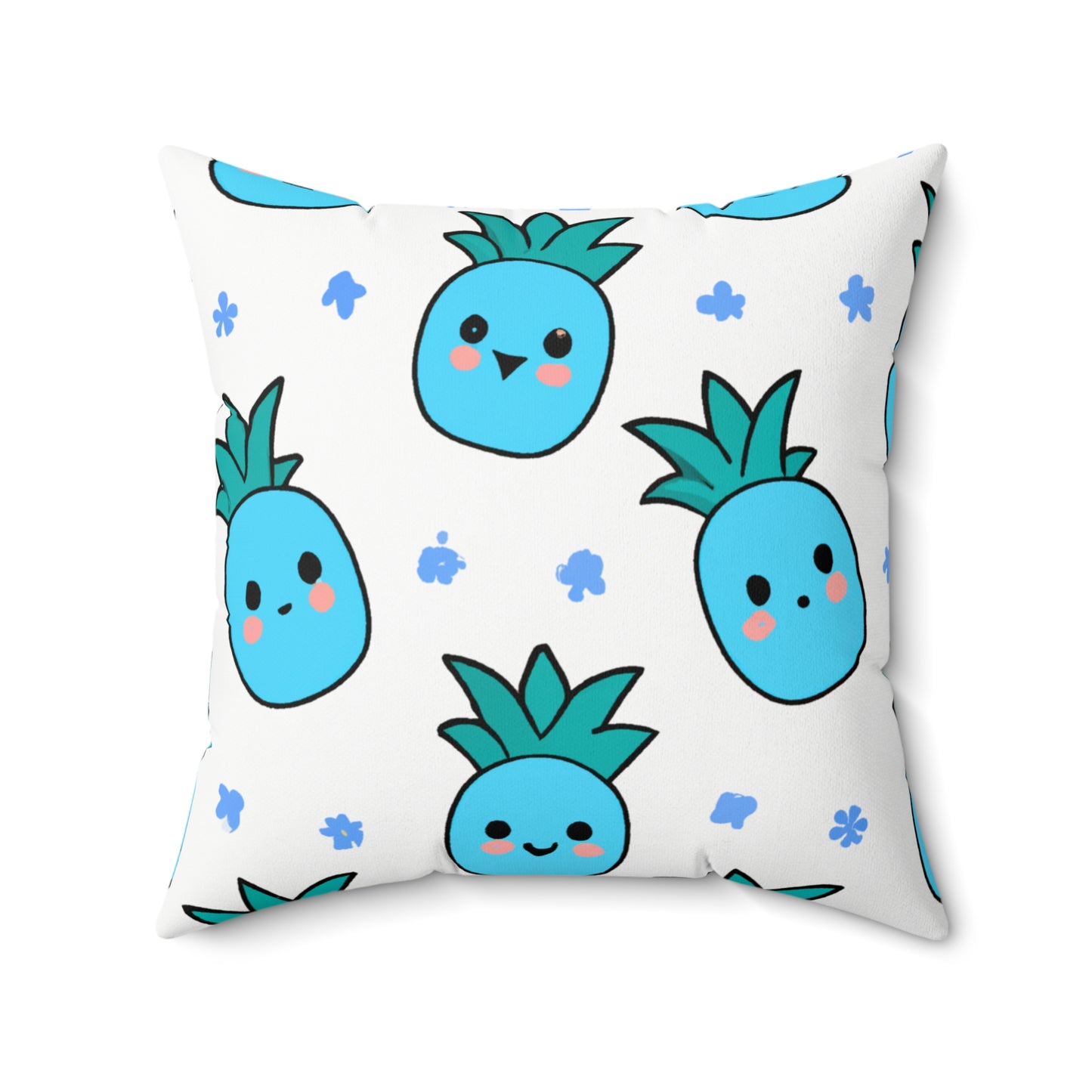 Pina Azul Custom Hawaiian Keiki Print Faux Suede Square Pillow, Decorative Square Throw Pillow,