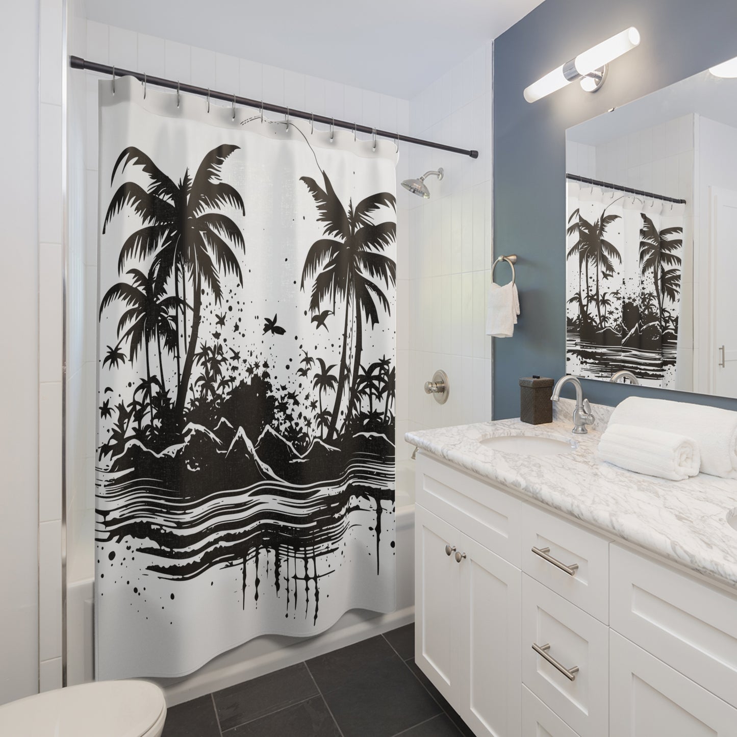 Painted Tropics Custom Hawaiian Print Shower Curtains, Matching Bathroom Sets, Shower Curtains, Bathroom Sets