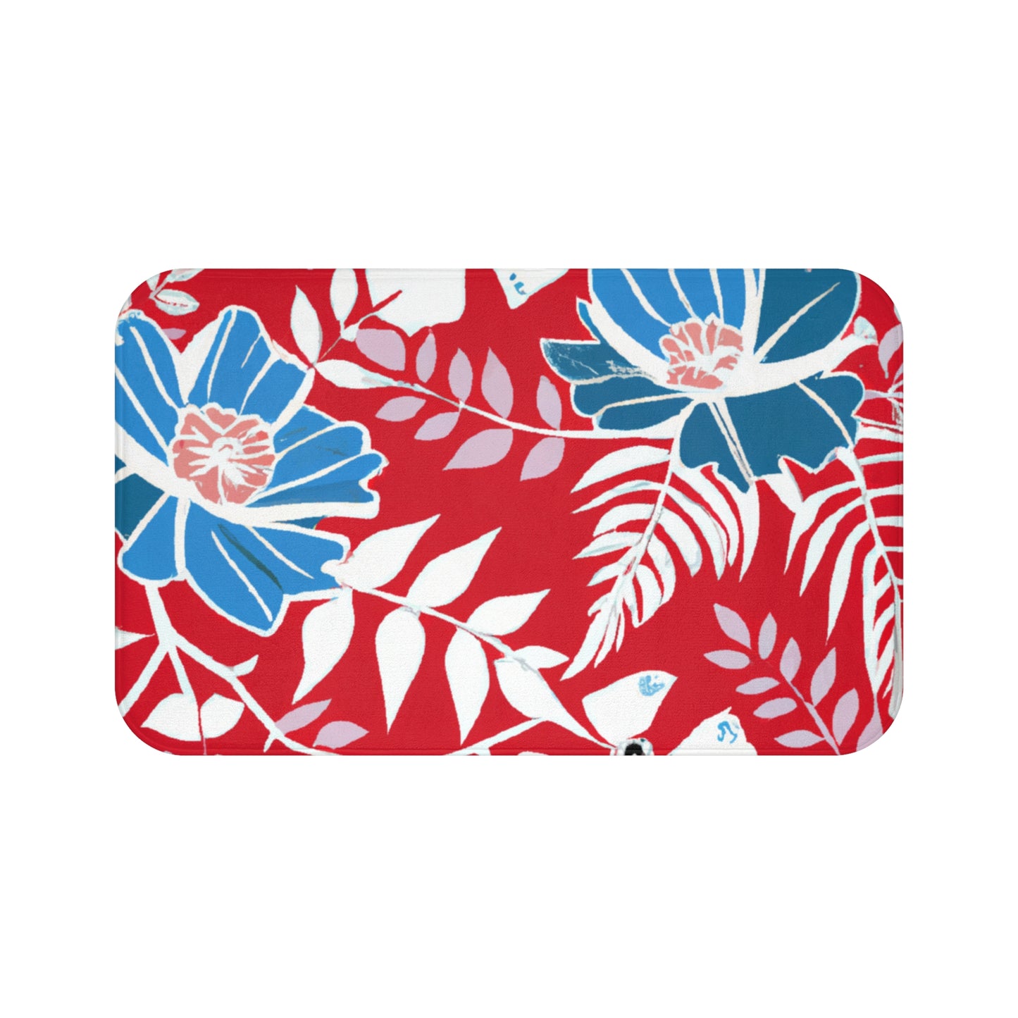 Ula Lani Custom Vintage Tropical Design Bath Mat, Custom Hawaiian Print Memory Foam Bath Mat, Matching Bathroom Sets