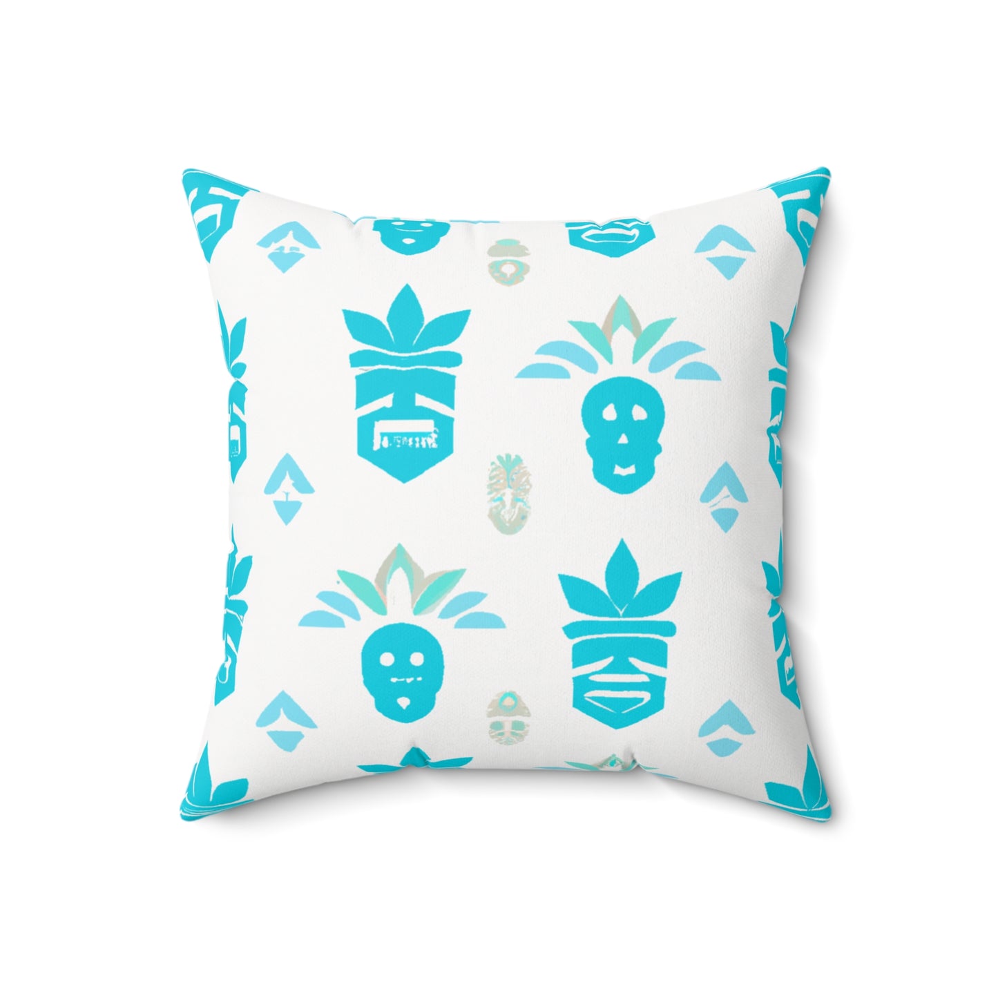 Blue Tiki Custom Hawaiian Keiki Print Faux Suede Square Pillow, Decorative Square Throw Pillow,