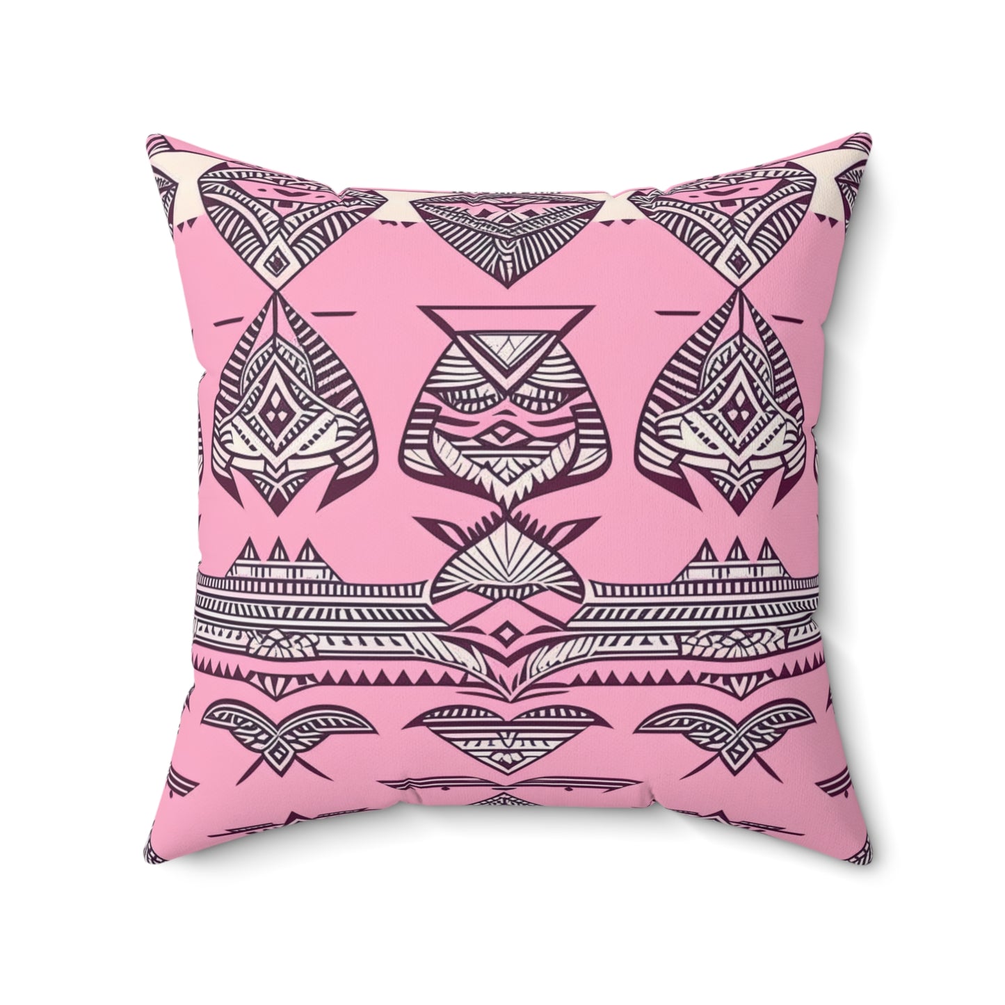 Emma Custom Polynesian Style Prints Faux Suede Square Pillow, Custom Hawaiian Keiki Print Faux Suede Square Pillow, Decorative Square Throw Pillow,