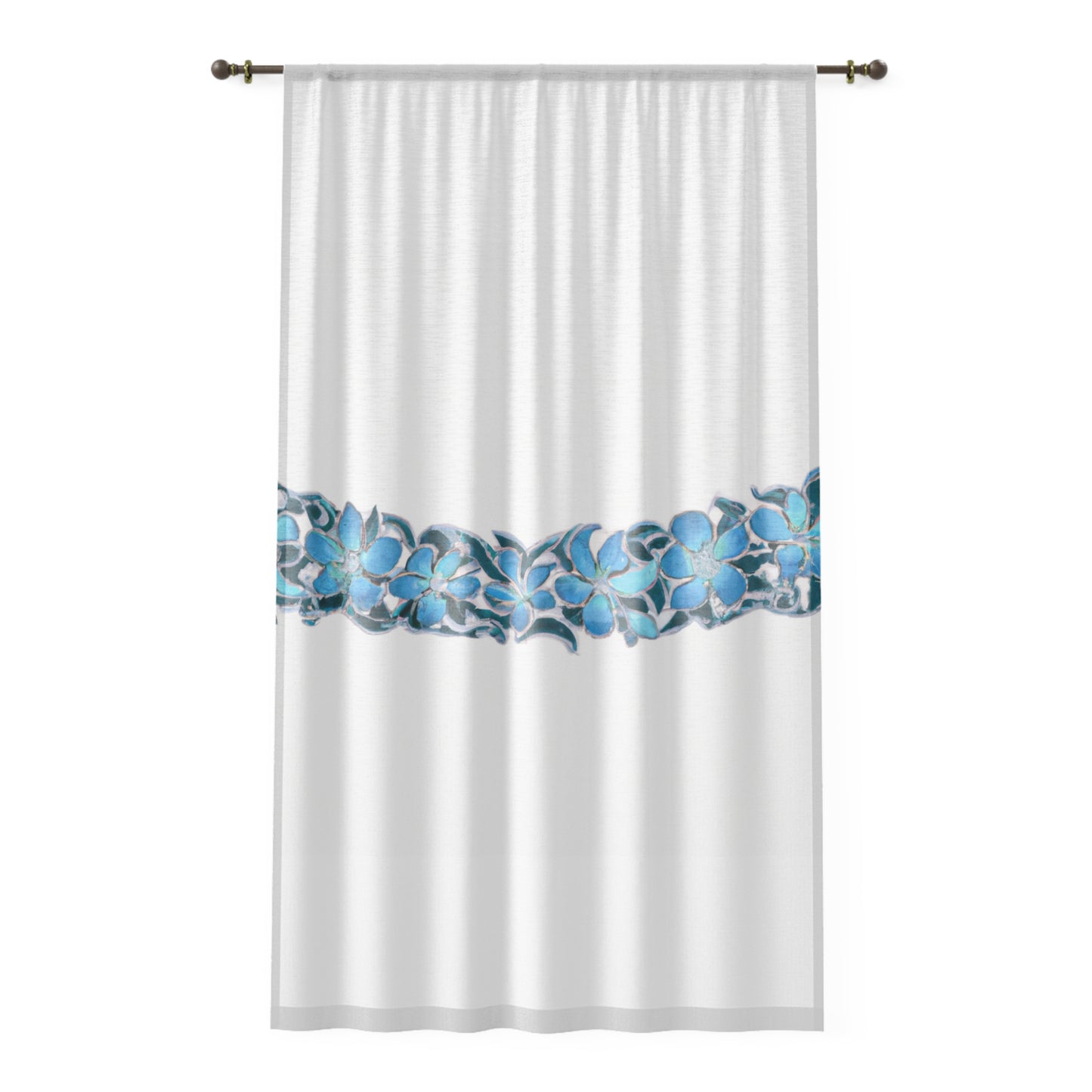 Blue Hawaii Right Side Custom Hawaiian Keiki Print Window Curtain, Window Coverings, Kids Room Decor, Nursery, Play Room, Window Treatments, Home Decor