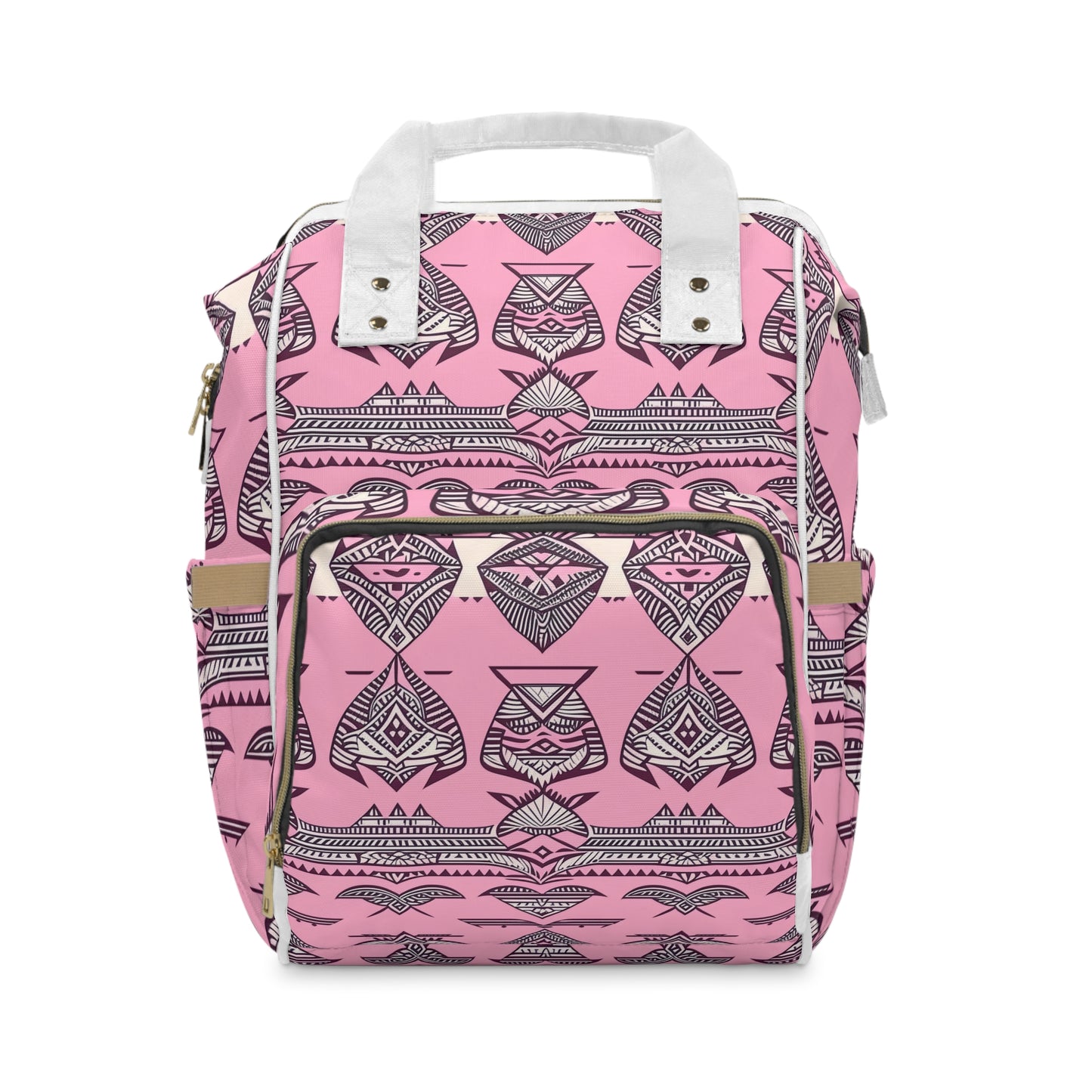 Emma Custom Polynesian Style Print Multifunctional Diaper Backpack, Custom Hawaiian Keiki Print Multifunctional Diaper Backpack, Diaper Bags, Backpacks, Beach Bags, Beach Essentials