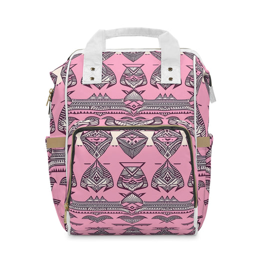 Emma Custom Polynesian Style Print Multifunctional Diaper Backpack, Custom Hawaiian Keiki Print Multifunctional Diaper Backpack, Diaper Bags, Backpacks, Beach Bags, Beach Essentials