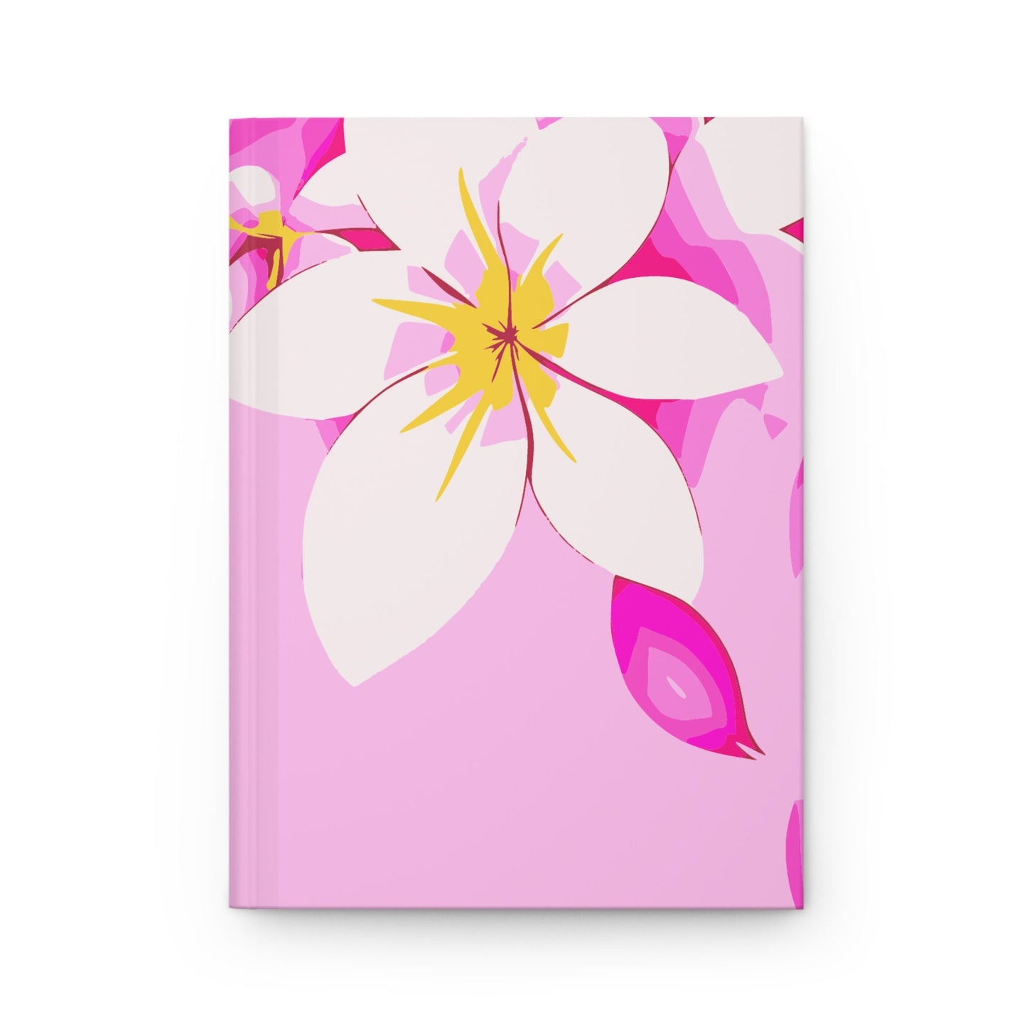 White Plumerias on Pink Custom Design Journal